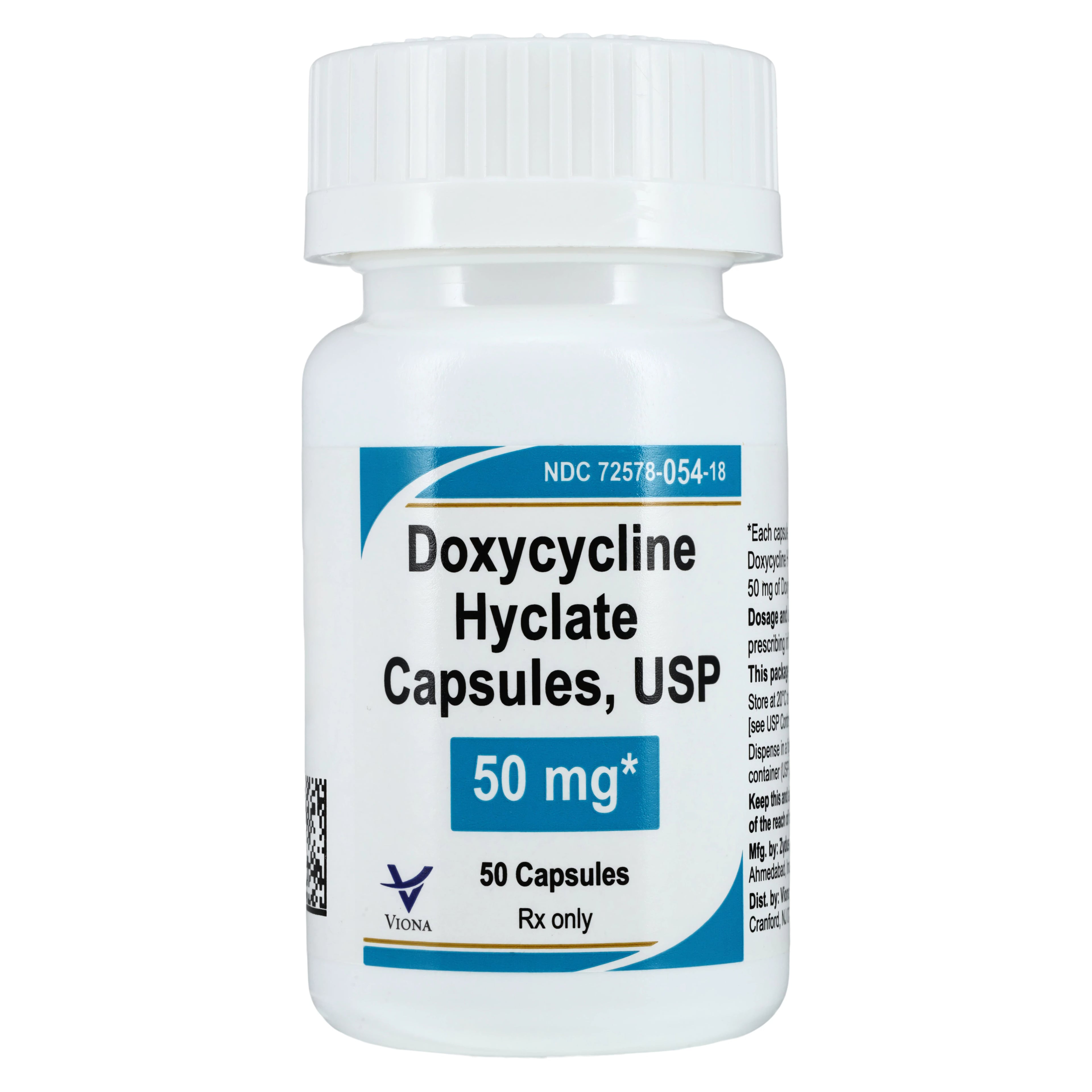 Doxycycline Hyclate Capsules, 50mg, 50/Bottle