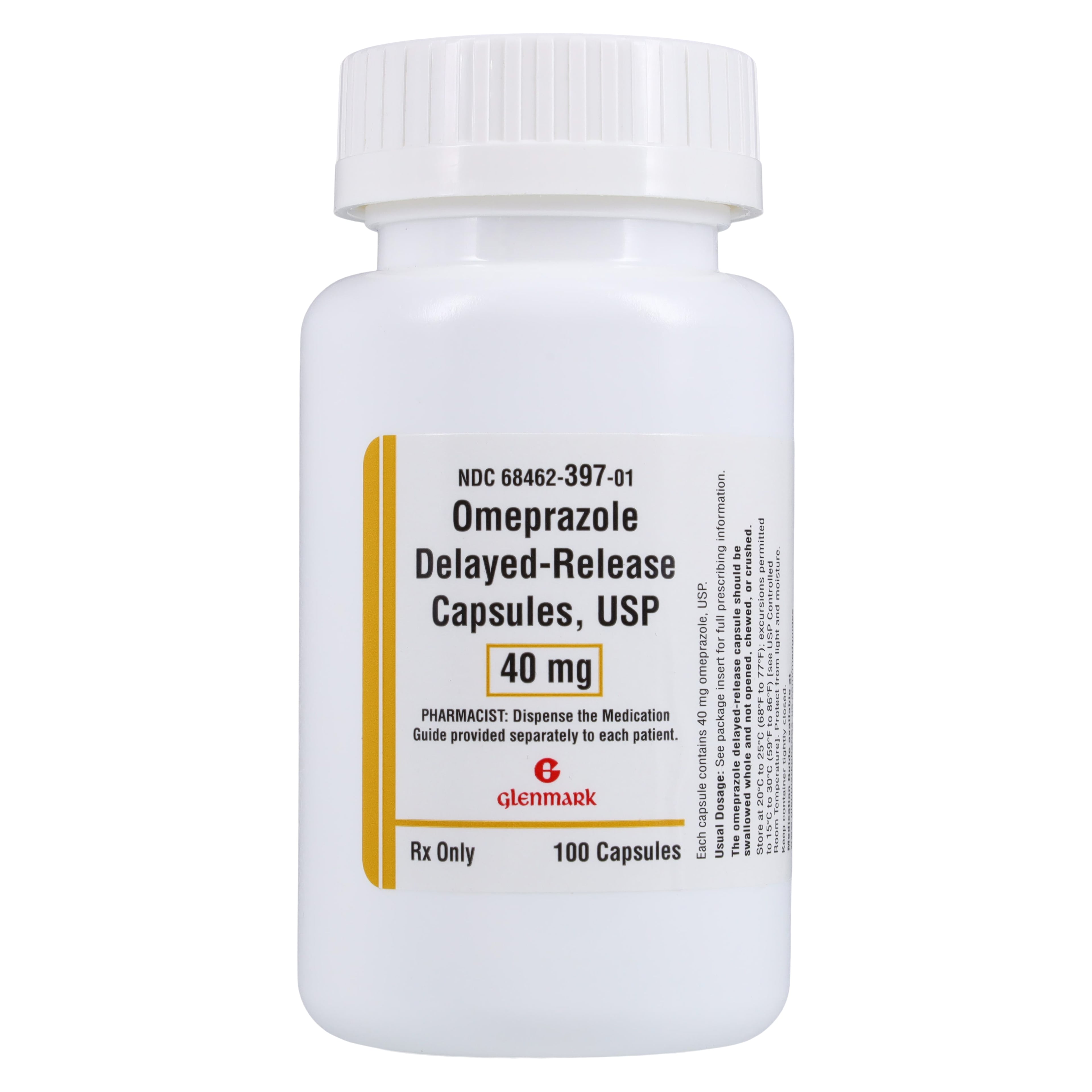 Omeprazole DR Capsules, 40mg, 100/Bottle, Glenmark Pharmaceuticals