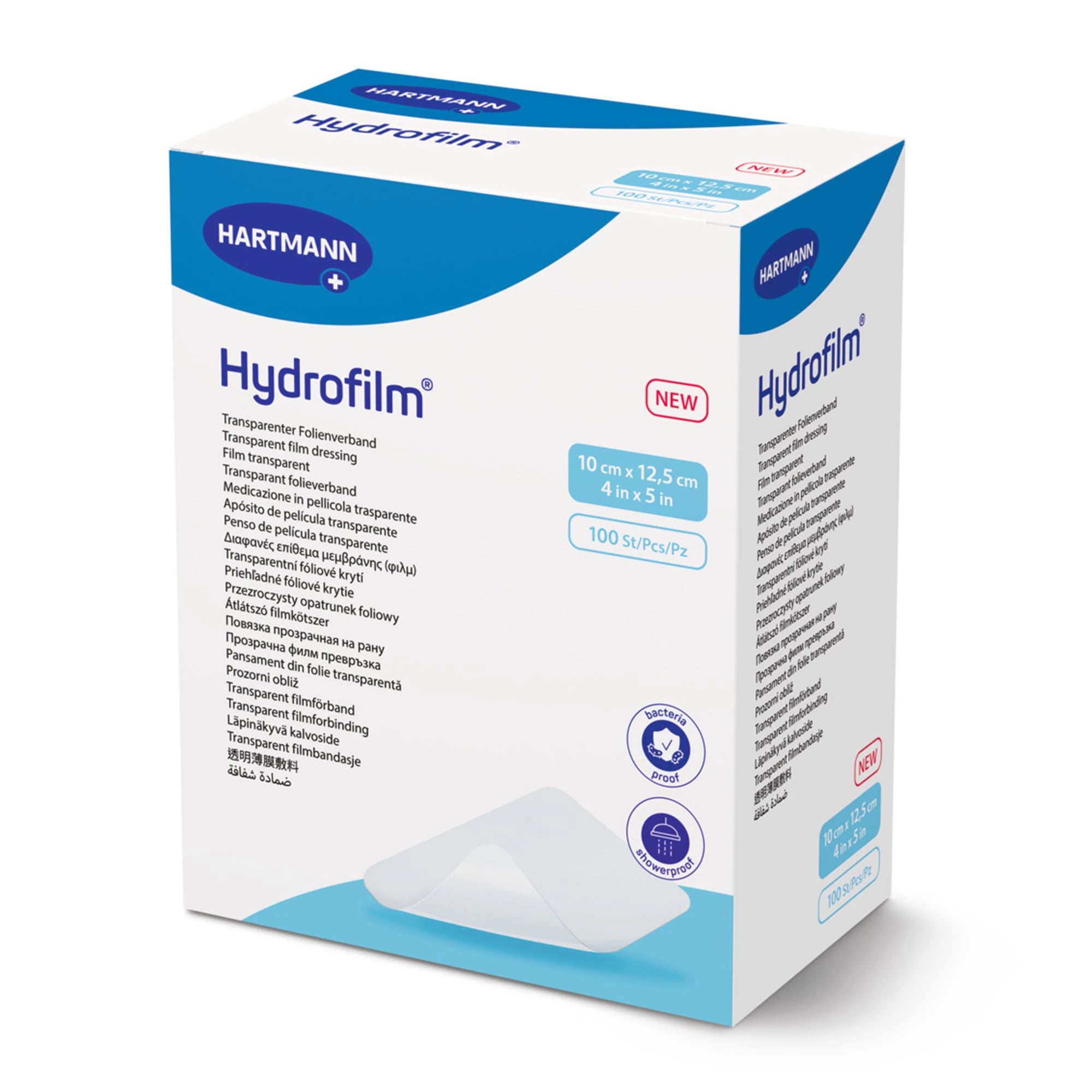 Hartmann Hydrofilm Transparent Film Dressing, 4" x 5", Sterile, Adhesive, Clear, Latex-Free