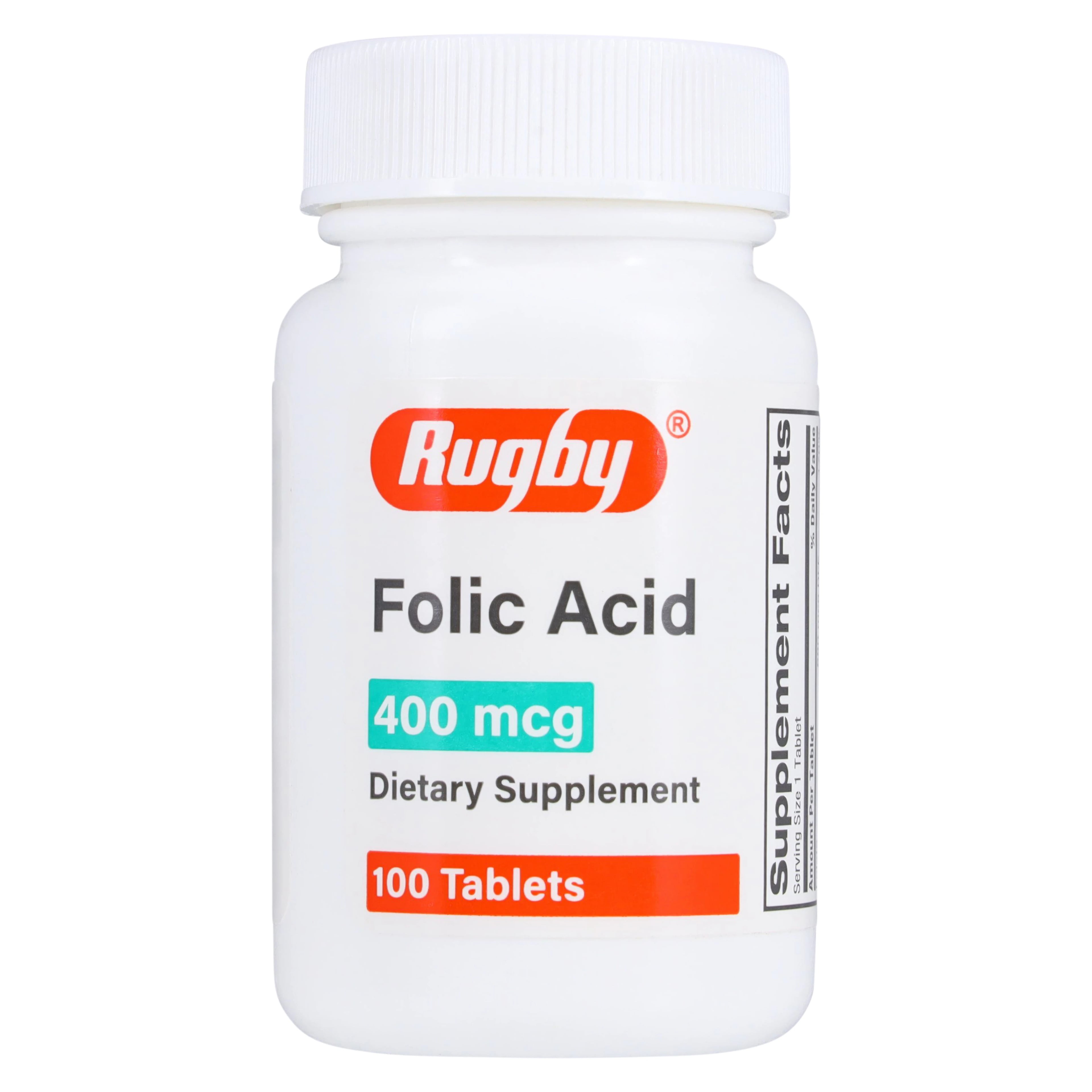 Folic Acid Tablets, 400 mcg, 100/Bottle