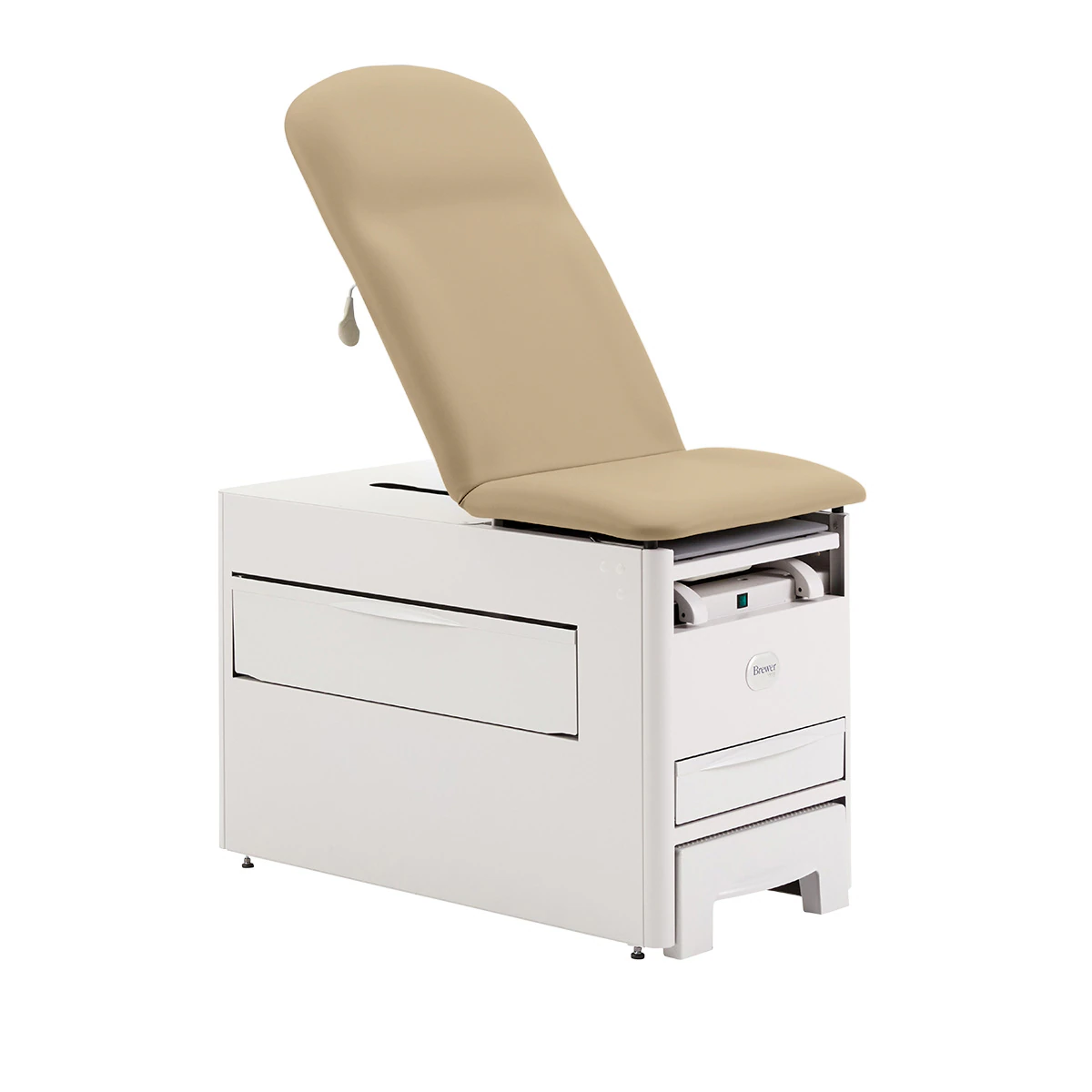 Brewer Versa Exam Table, Pneumatic/Upholstered, Clamshell Design, 500 lb Capacity