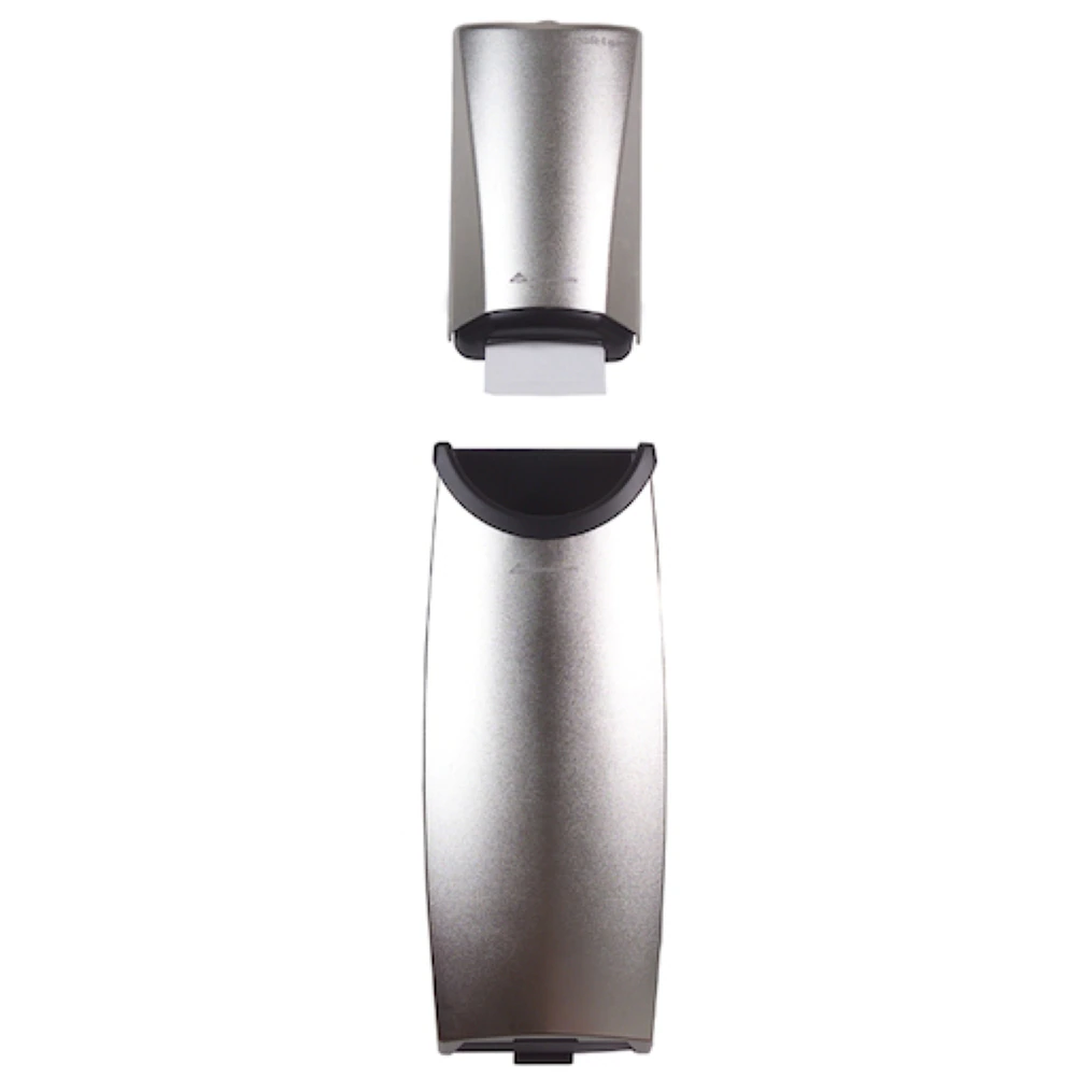 Georgia-Pacific Safe-T-Gard Door-Mounted Tissue Dispenser and Trash Receptacle, Brushed Stainless Steel, Each