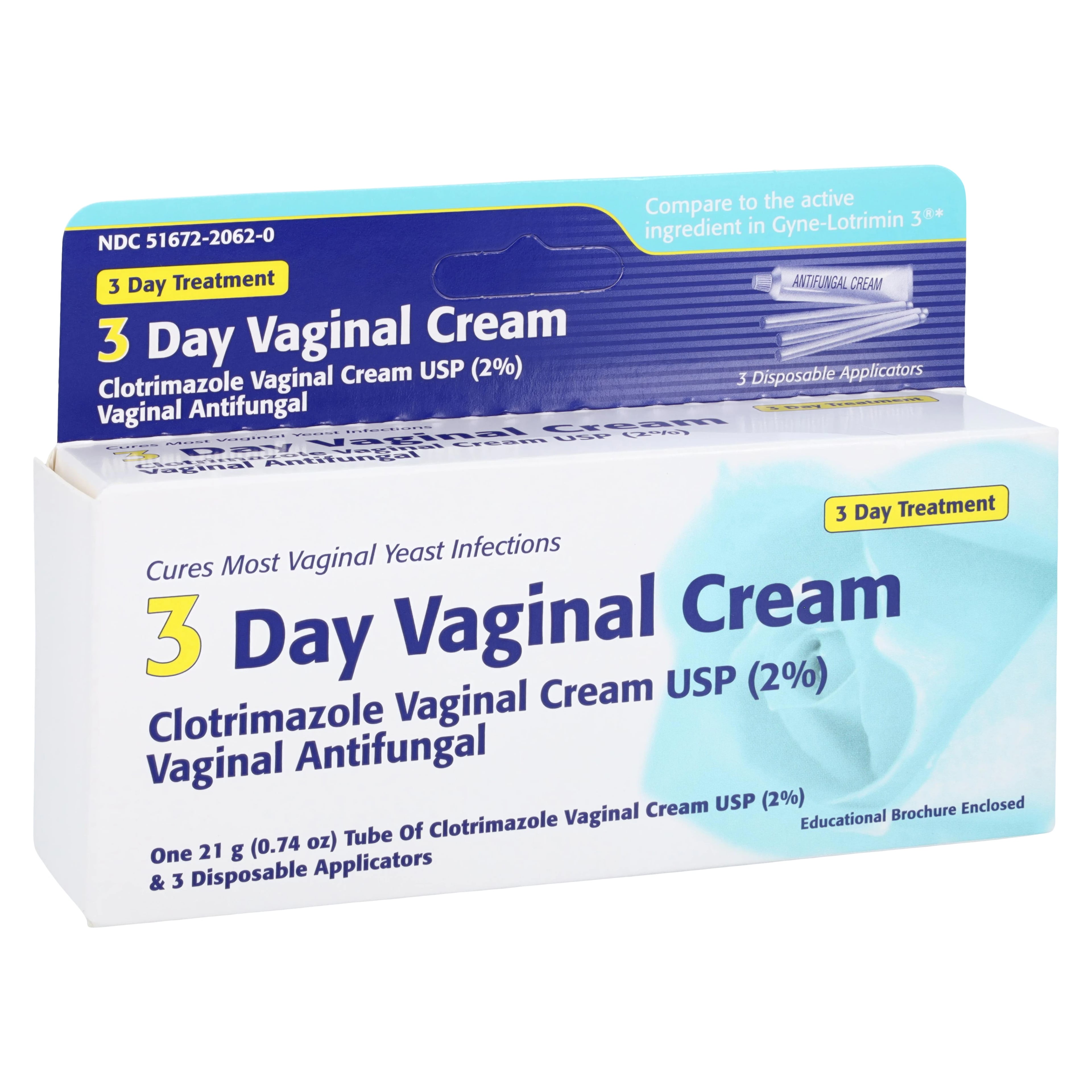 Clotrimazole Vaginal Cream 2%, 0.74 oz Tube, 3-Day Treatment