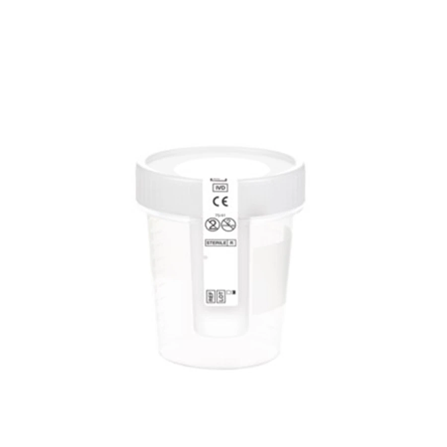 Sarstedt NFT Urine Collection Cup, 100 mL, Sterile, Polypropylene/High Density Polyethylene, Screw Cap, 200/Case