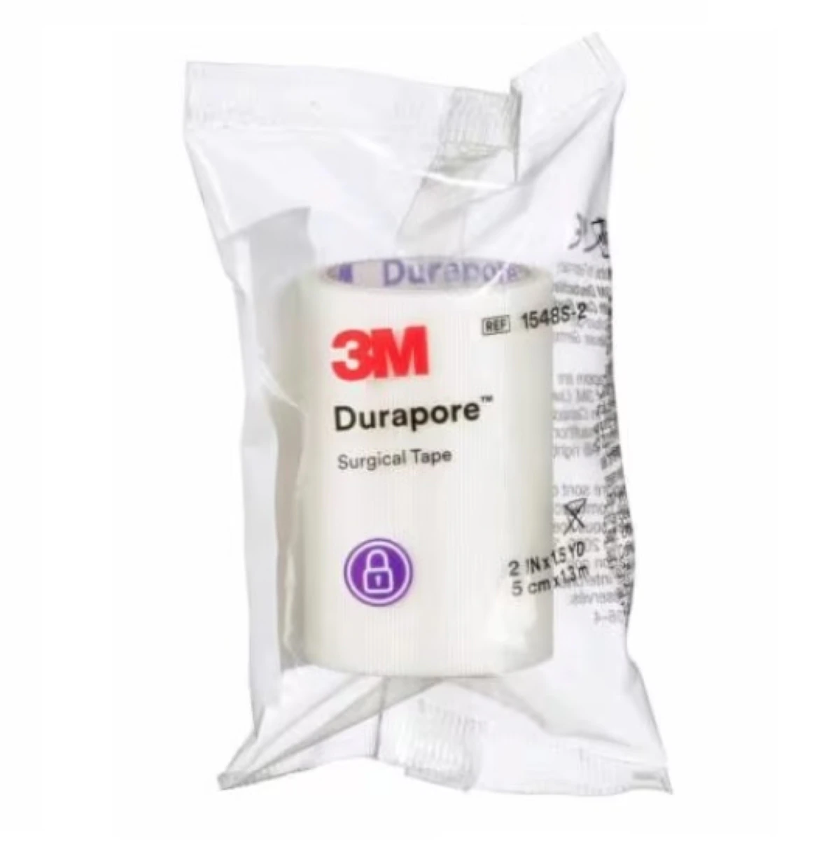 3M Durapore Surgical Tape, Silk, 2" x 1.5 yd, White, Individually Packaged, 250 Rolls/Case