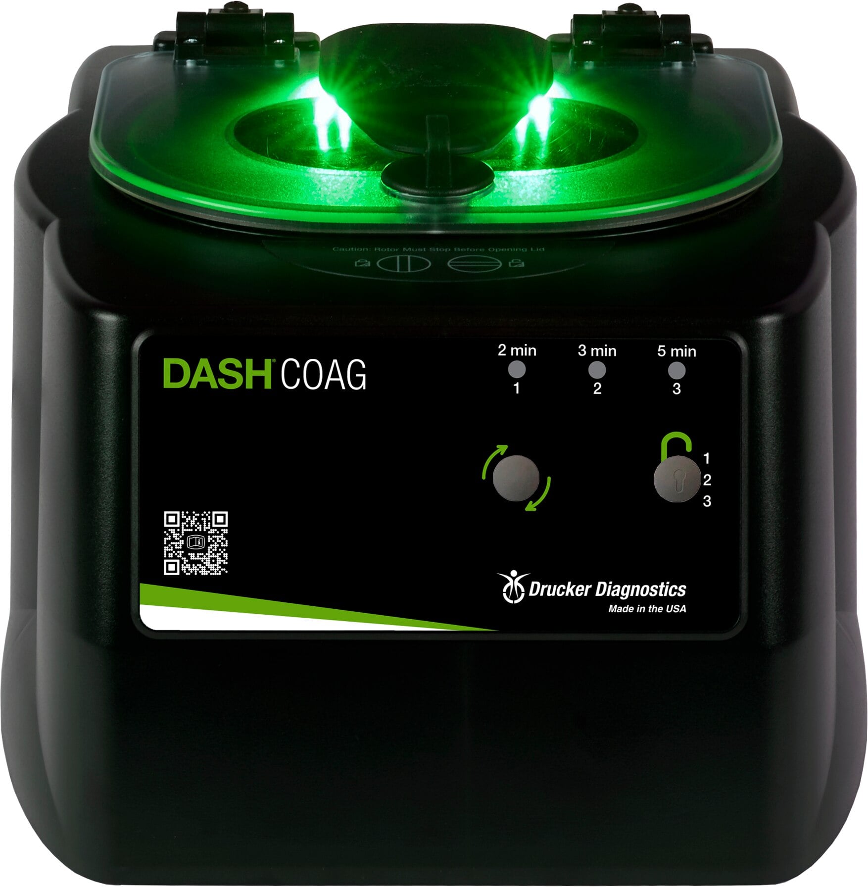 Drucker Diagnostics DASH STAT Coag Centrifuge, 12-Place, 6600 RPM Fixed Angle Rotor