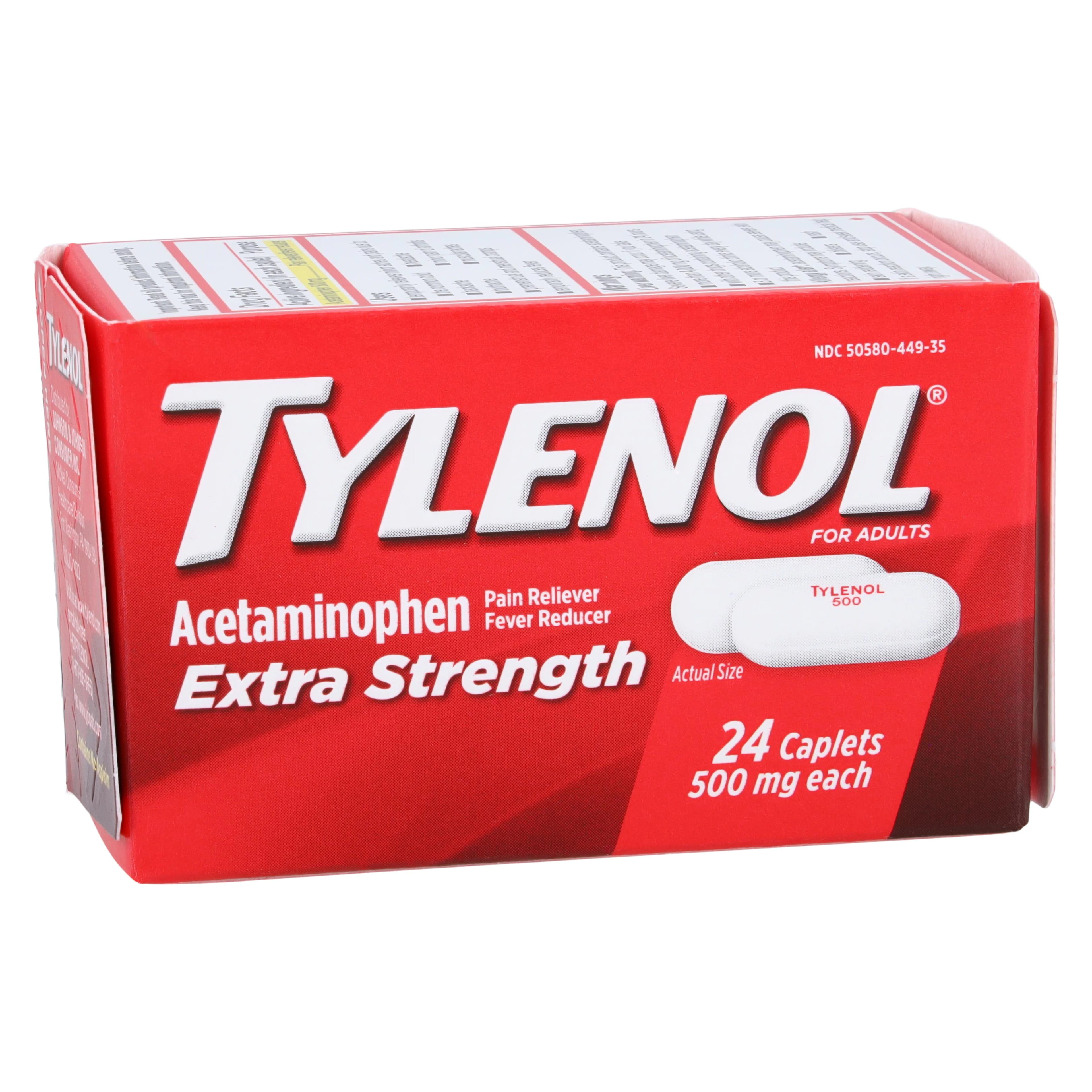 Tylenol Extra Strength Pain Reliever/Fever Reducer Caplets, 500 mg, 6 Bottles/Package
