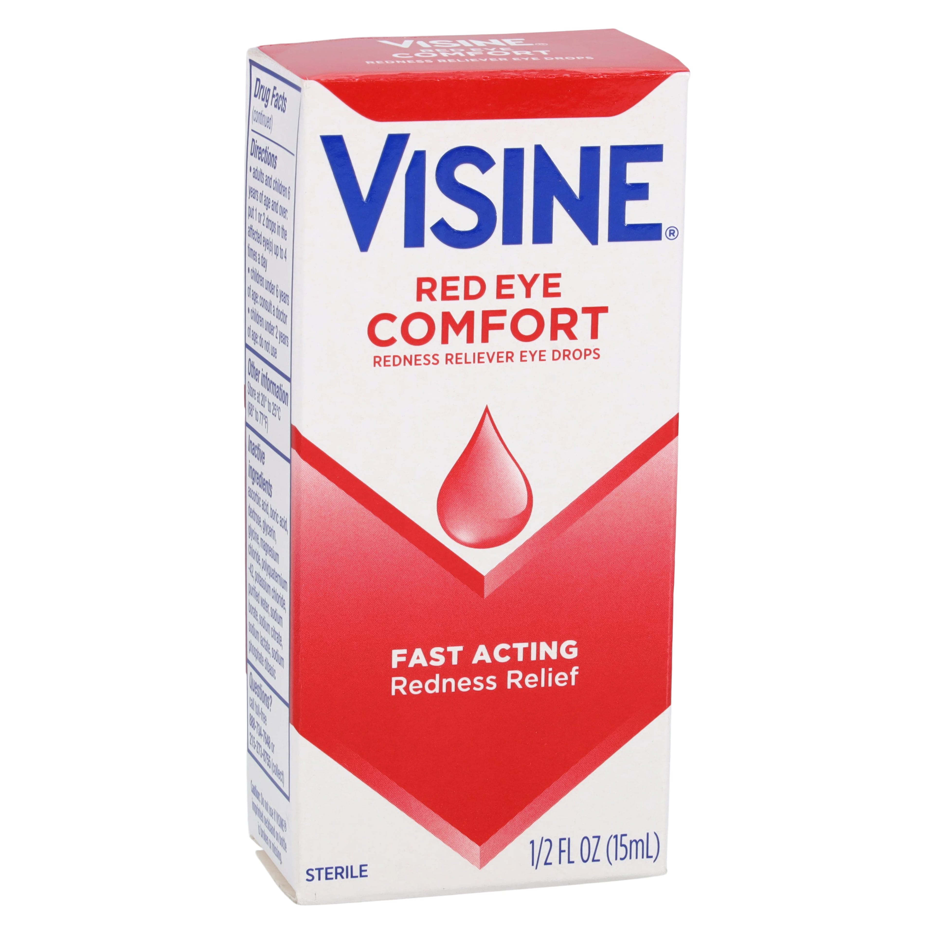 Visine Original Ophthalmic Drops, Redness Relief, 0.5 oz Squeeze Bottle, 3/Pack