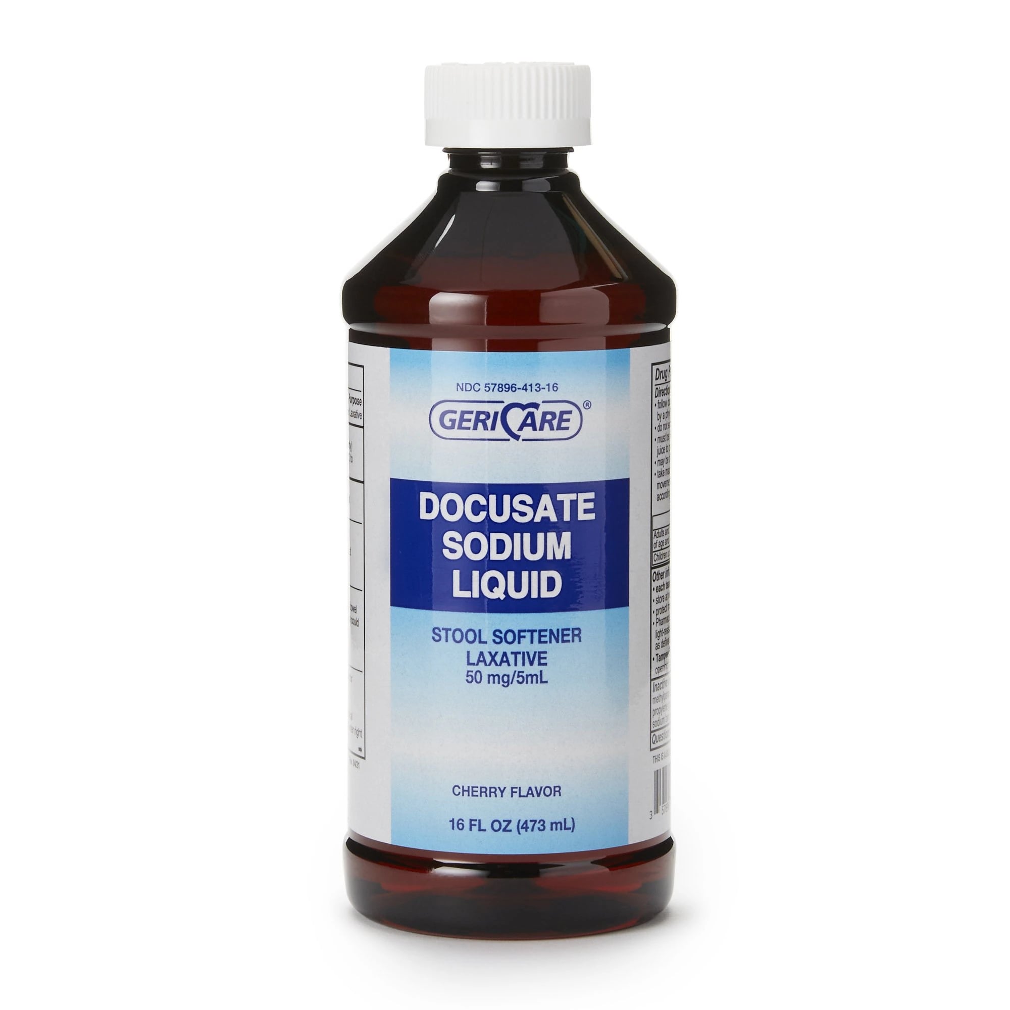 Geri-Care Docusate Sodium Oral Liquid Stool Softener/Laxative, 150mg/15mL, Cherry Flavor, 16oz Bottle