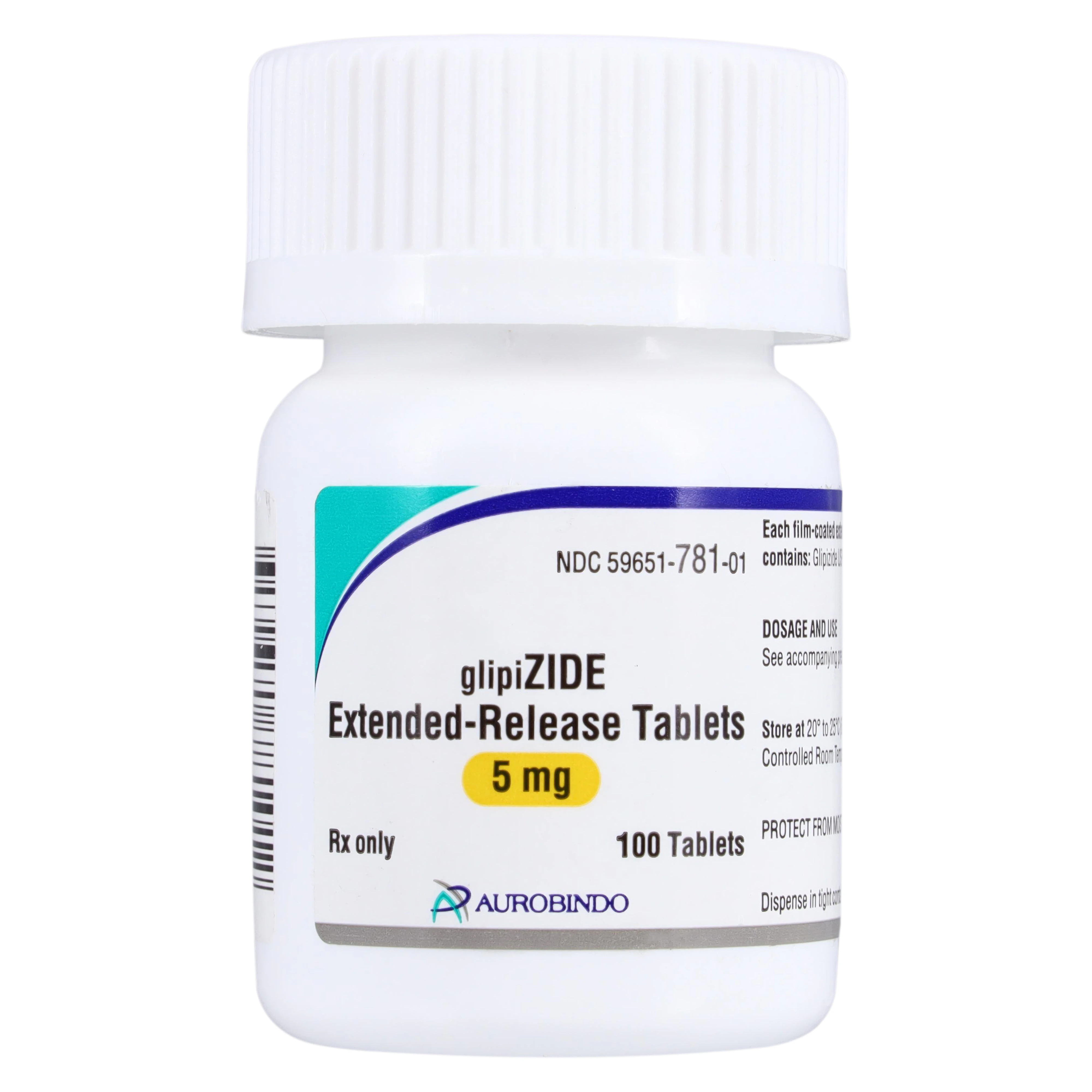 Glipizide ER Extended-Release Tablets, 5 mg, 100/Bottle, Lannett