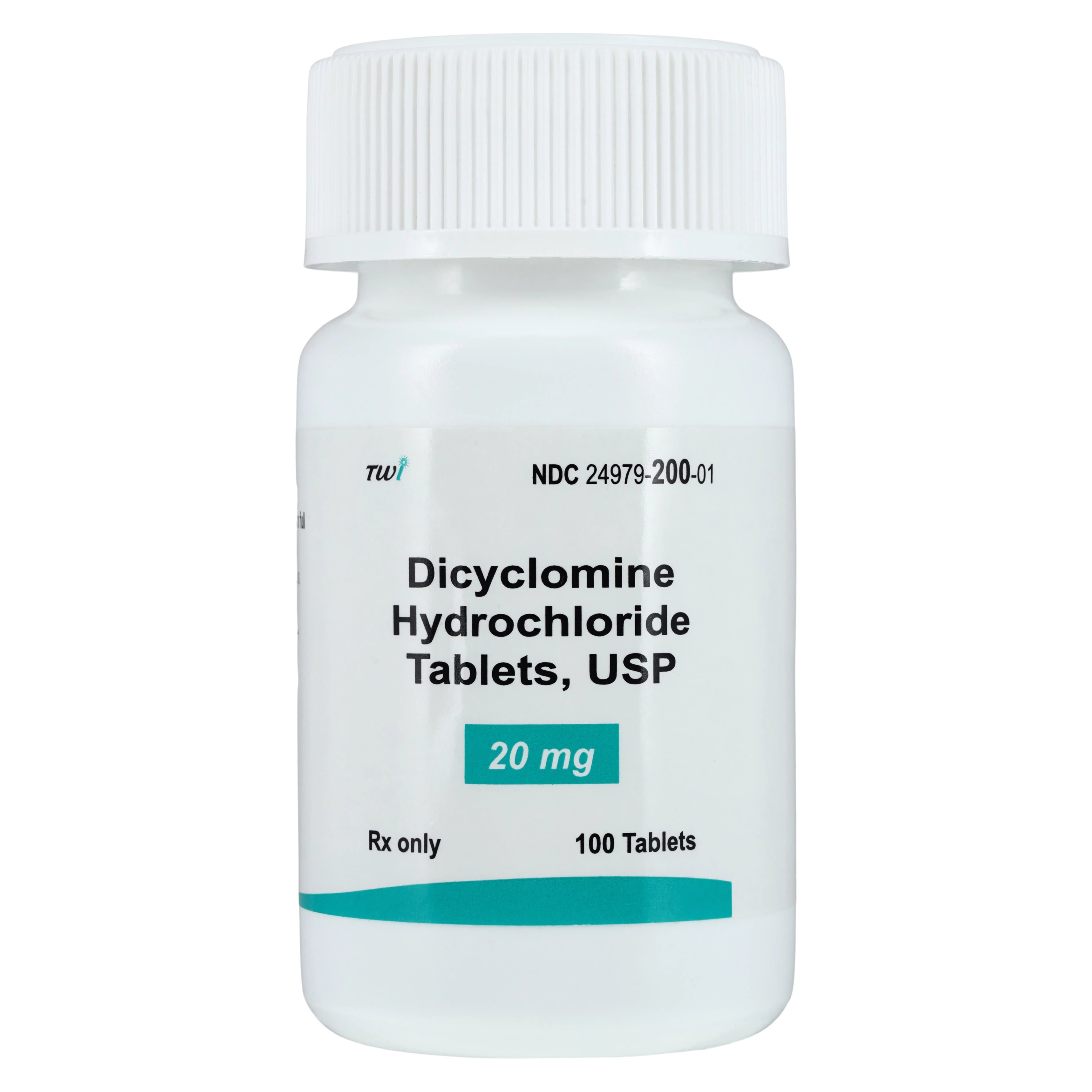 Dicyclomine HCl Tablets, 20mg, 100/Bottle
