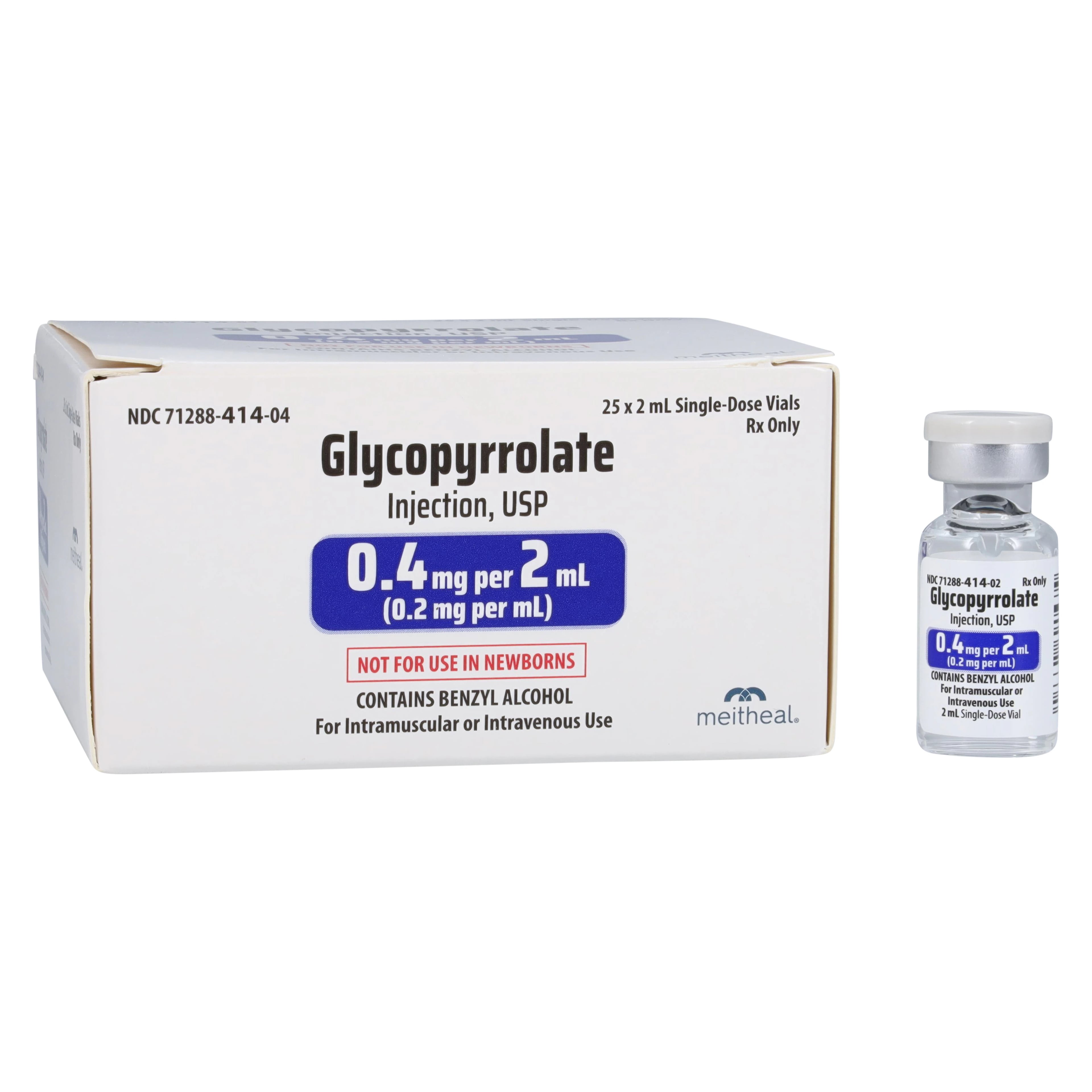 Glycopyrrolate Injection 0.2mg/mL SDV 2mL, 25/Package