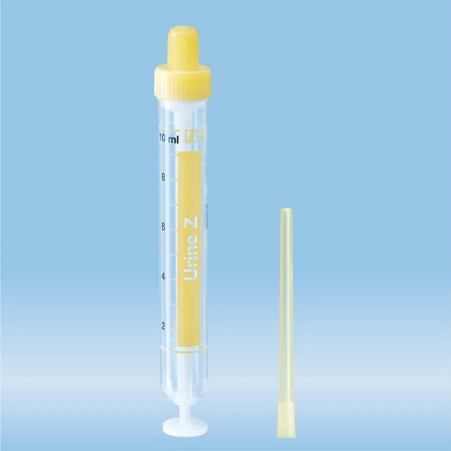 Sarstedt Monovette Urine Collection Tube, 10mL, Polypropylene, Graduated, Transparent, Yellow Screw Cap, 512/Case