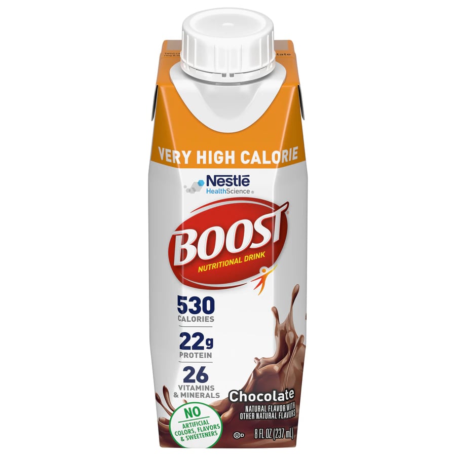 Boost VHC Very High Calorie Nutritional Drink, Chocolate, 8 oz Carton, 24/Case