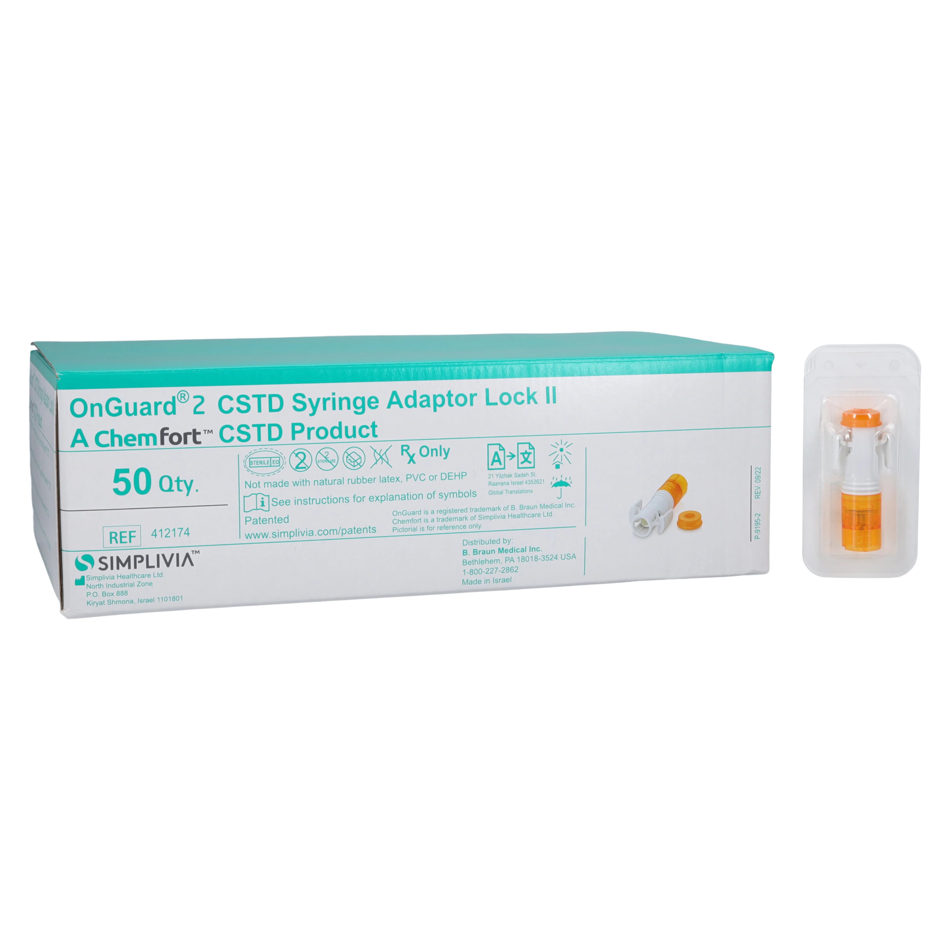 OnGuard2 Syringe Adaptor Lock, 50/Box