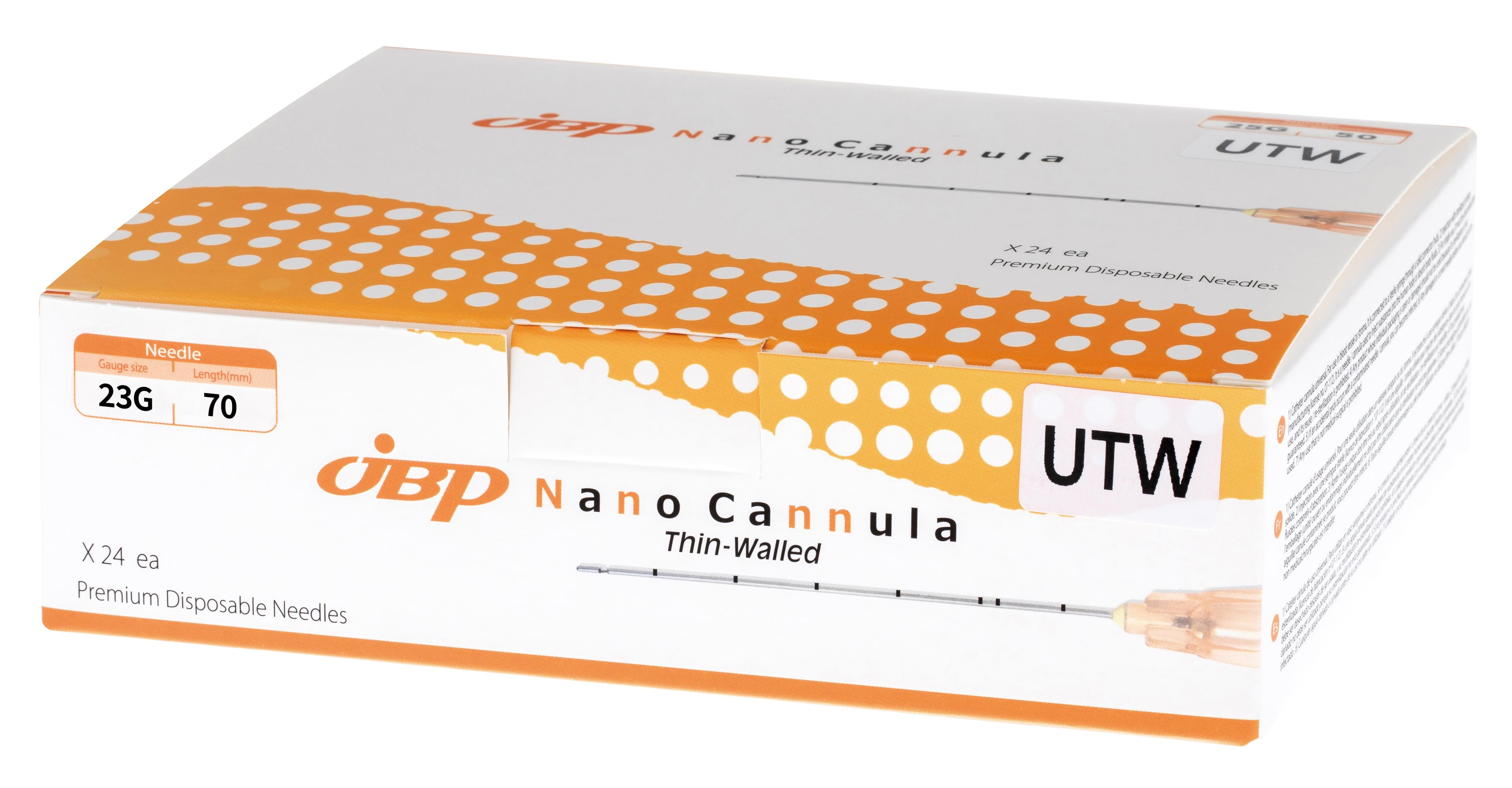 JBP Nano Aesthetic Cannula, 23G x 70mm, Conventional, 24/Box