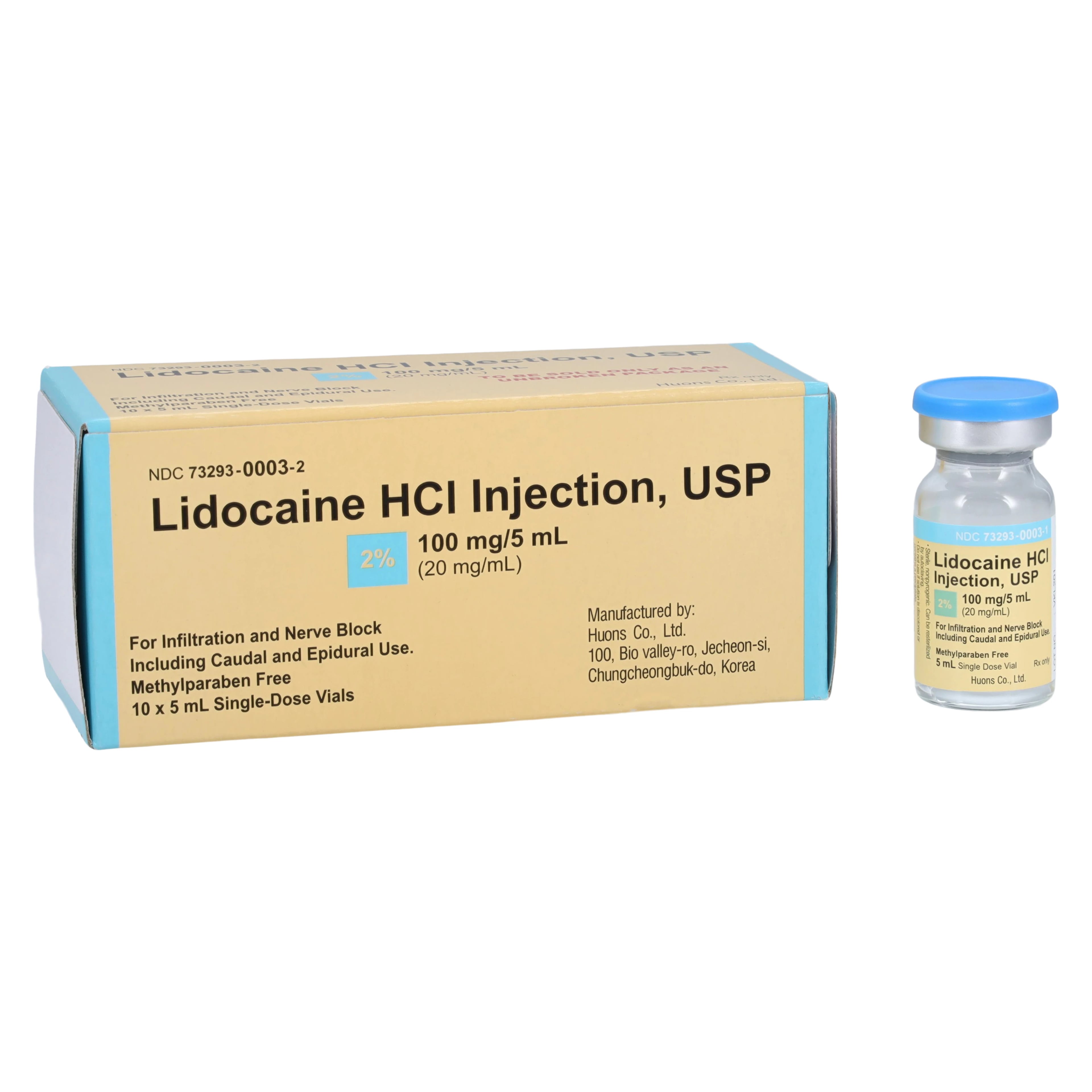 Lidocaine HCl Injection 2% Preservative Free SDV 5mL, 10/Package