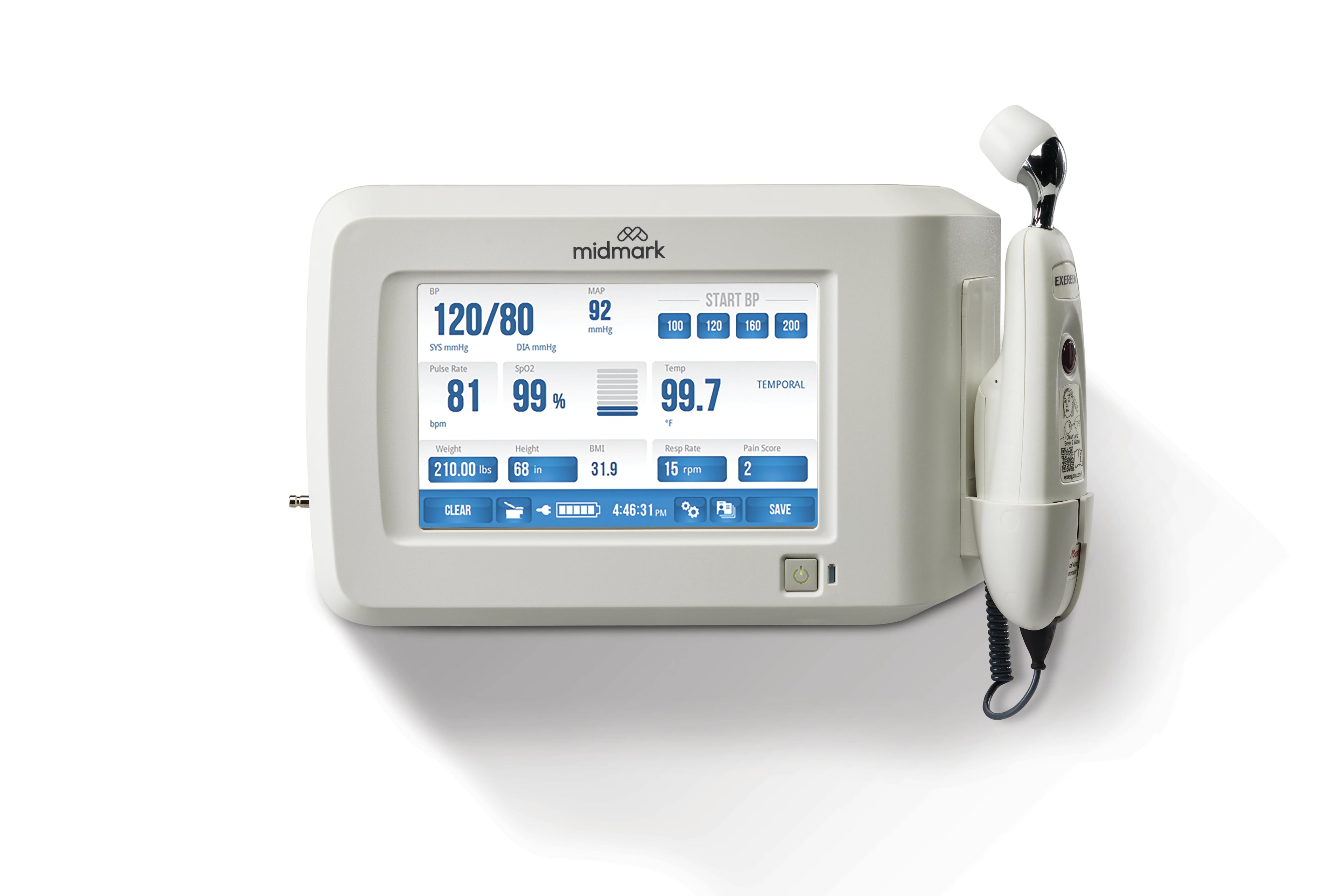 Midmark Digital Vital Signs Monitor with Touchscreen and Thermometer, AC Power