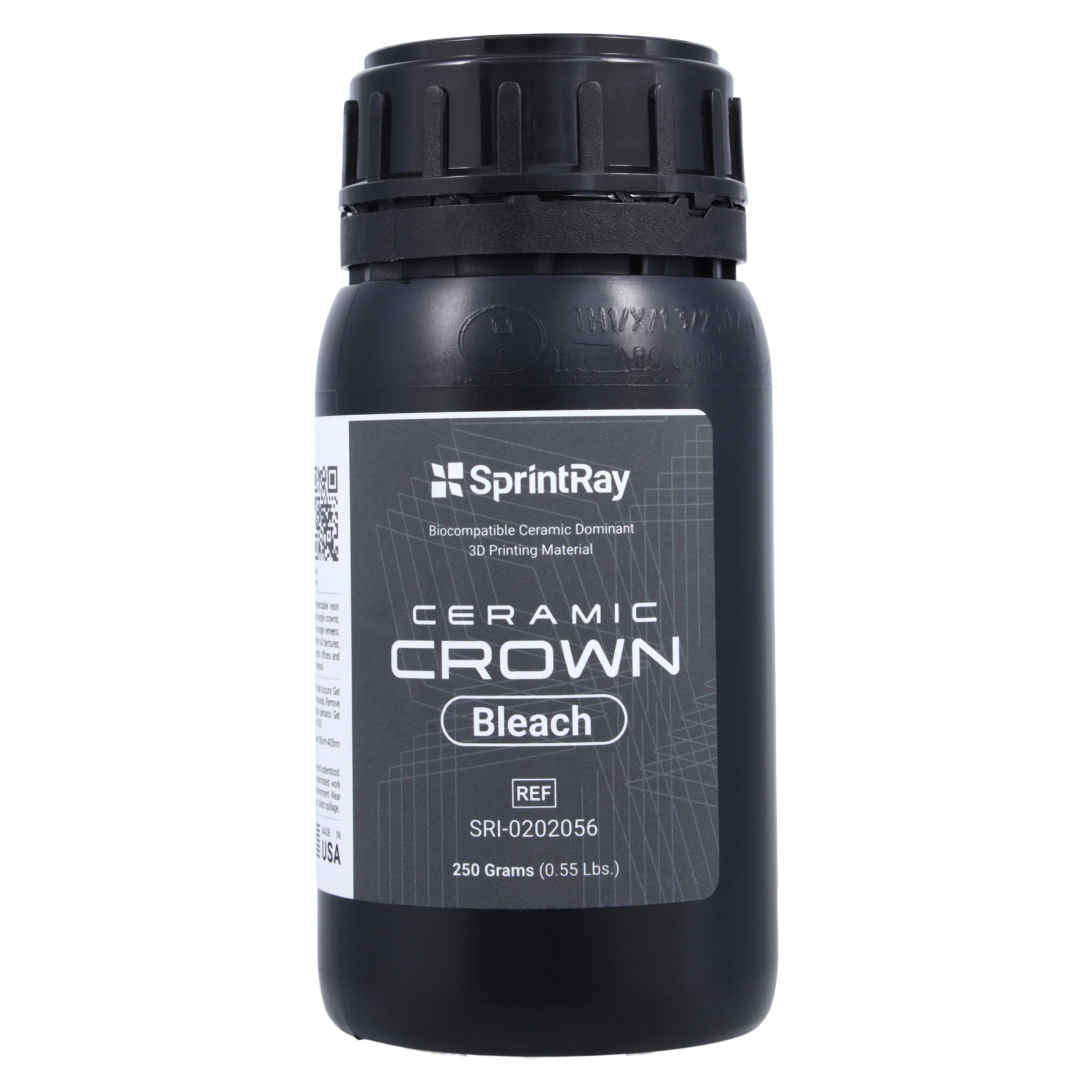 SprintRay Ceramic Crown 3D Printing Resin, Shade Bleach, 250g Bottle