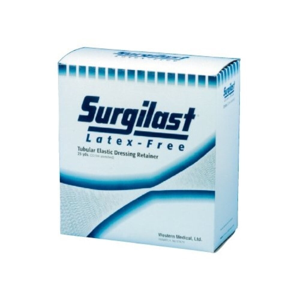 Surgilast Tubular Elastic Dressing Bandage, White, Non-Sterile, 25 yd, Each