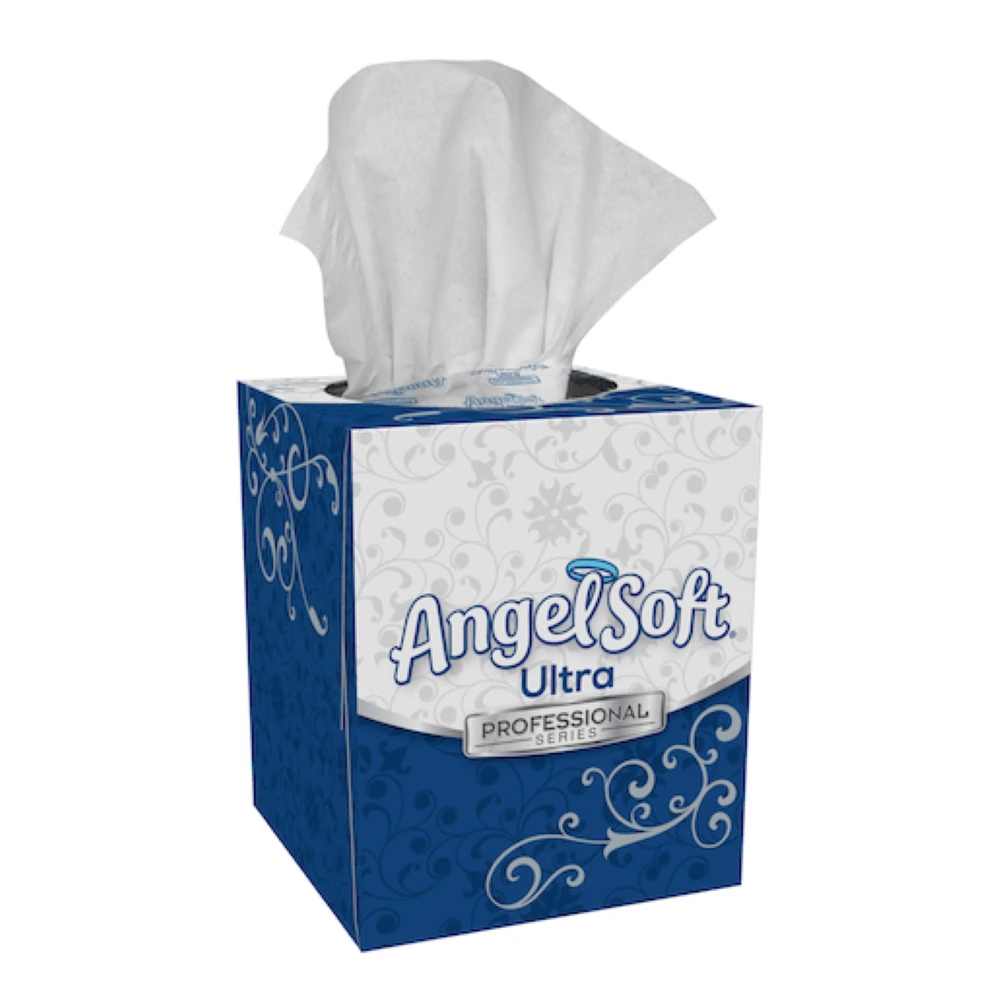 Angel Soft Ultra Facial Tissue, White, 2-Ply, Cube Box, 96/Bx