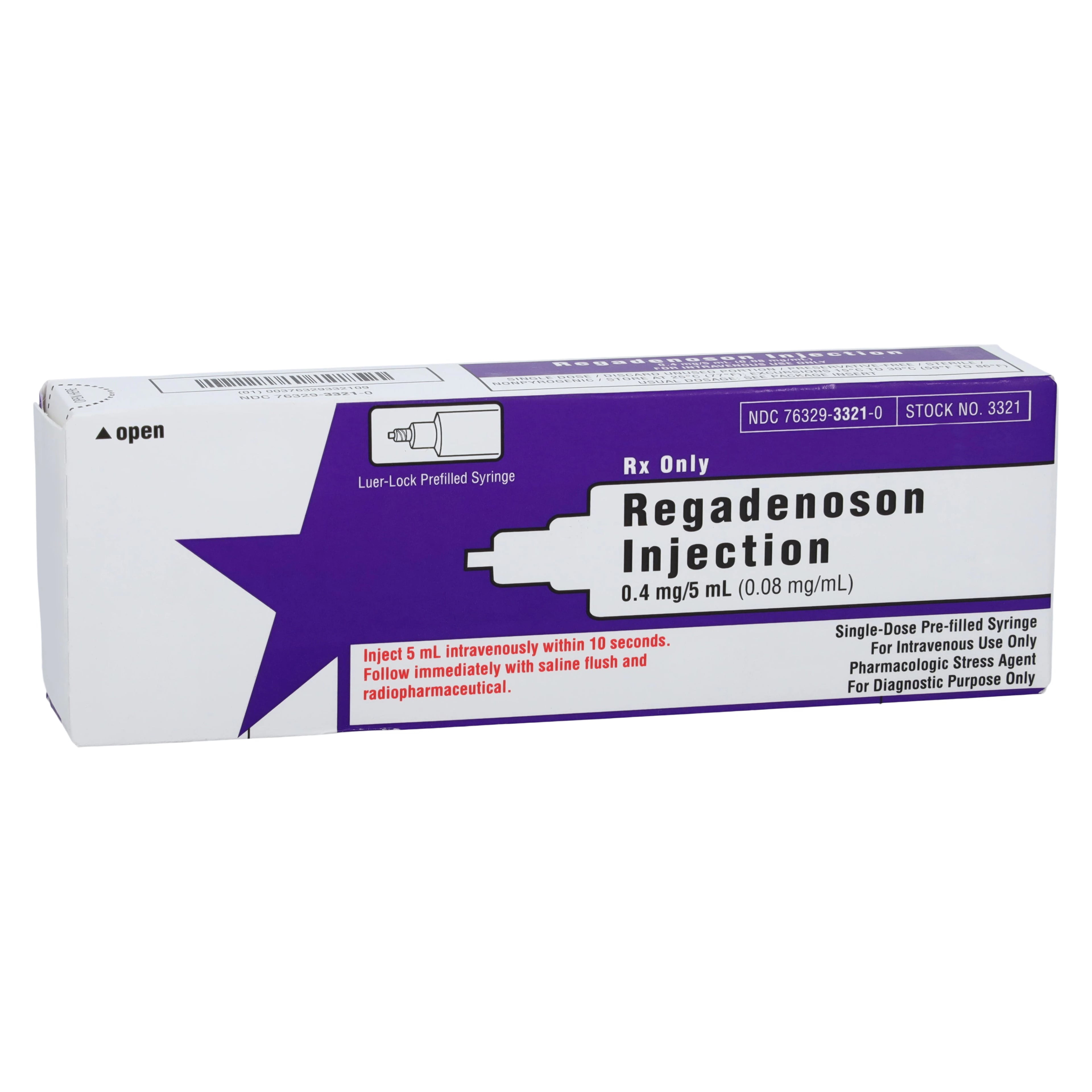 Regadenoson Injection 0.4mg/5mL Prefilled Syringe, 5mL Each