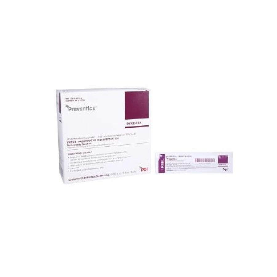 Prevantics Surgical Prep Swabstick, CHG 3.15% / Isopropyl Alcohol 70%, Compact 1.6mL, 4x1.75", Non-Sterile