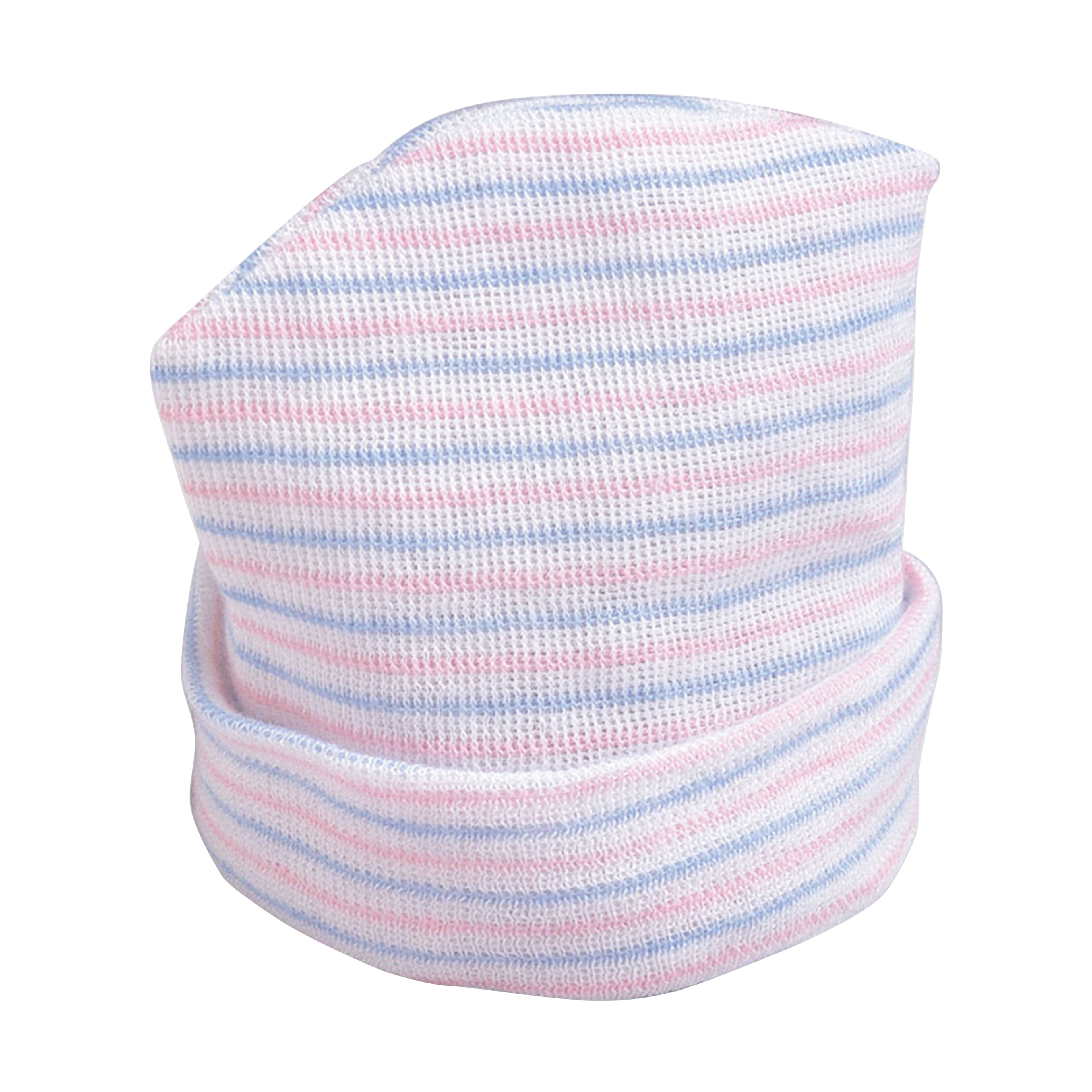 Cardinal Cap Beanie Infant Double Ply, Unisex, Pink/Blue/White, Cotton/Polyester Blend, Non-Sterile, Reusable, 50/Box, 01KT0J098P2JTG3GDZSNT22FZG