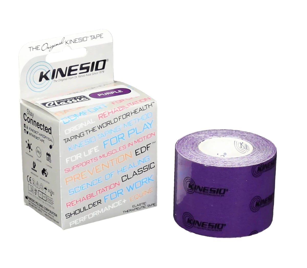 KinesioTex Classic Tape, Cotton/Elastic, 2" x 5.5 yd, Purple, Latex-Free, 12/Case