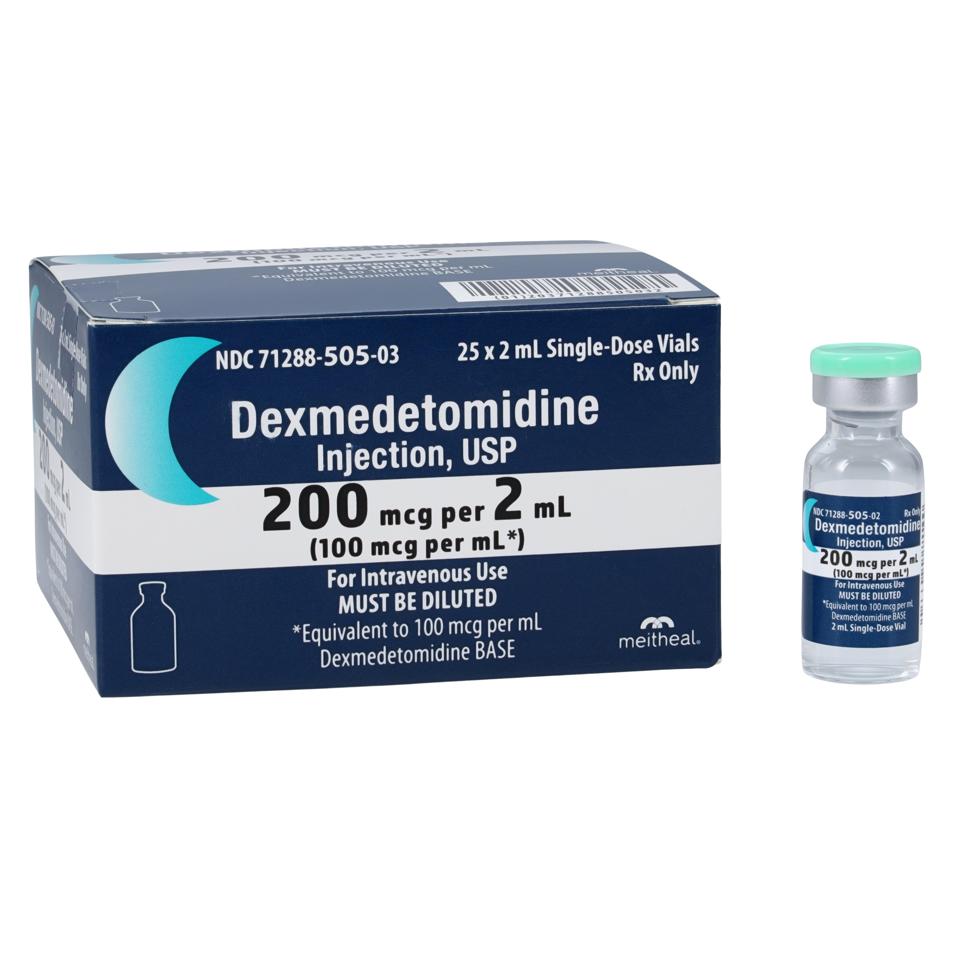 Dexmedetomidine HCl Injection, 100 mcg/mL, SDV 2mL, 25/Package