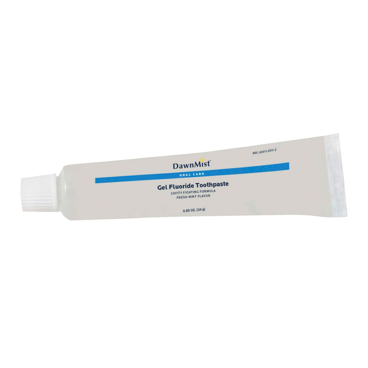 DawnMist Gel Fresh Mint Toothpaste, Clear Gel with Fluoride, 0.85 oz Tube, 720/Case
