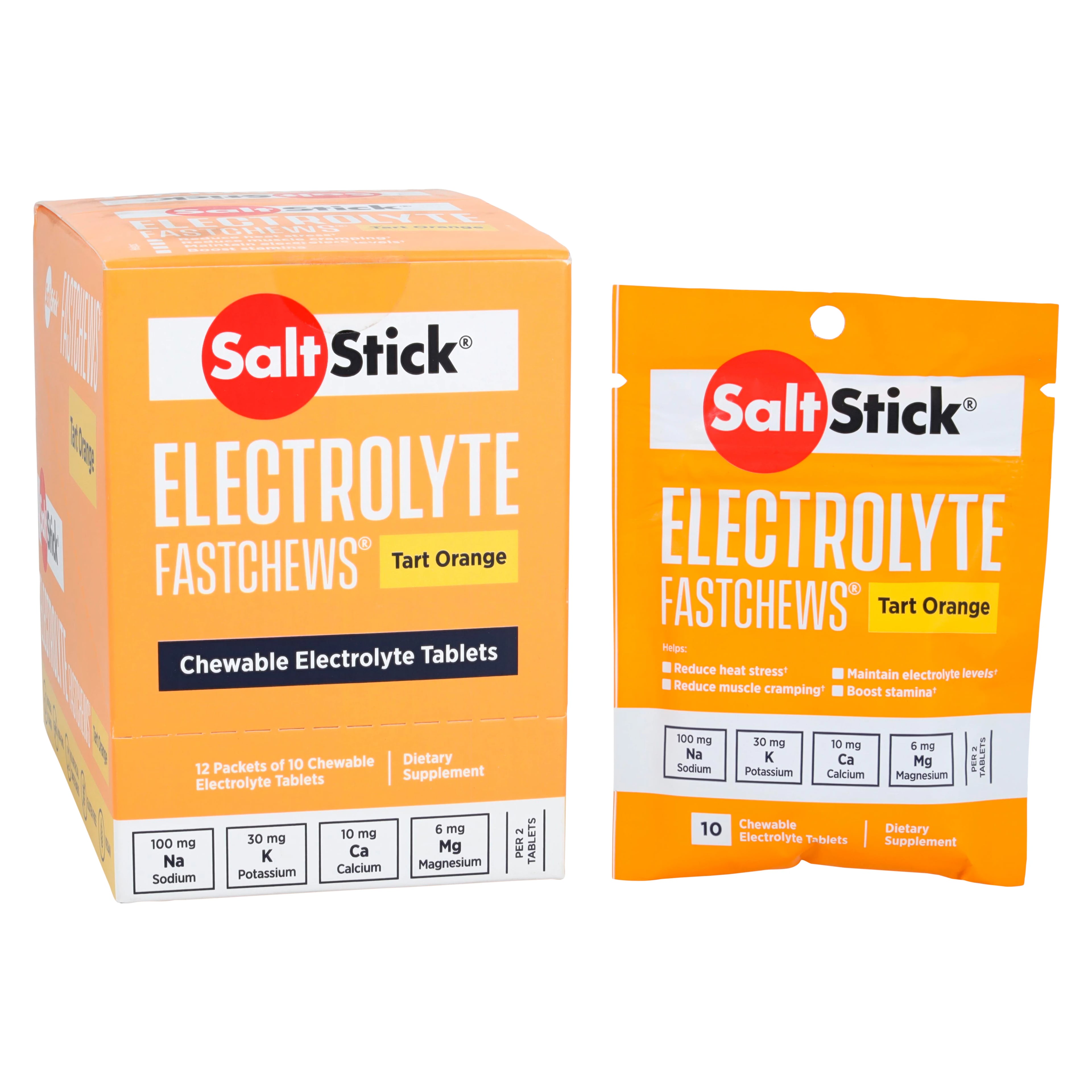 SaltStick FastChews Orange Electrolyte Chewable Tablets, 12/Carton