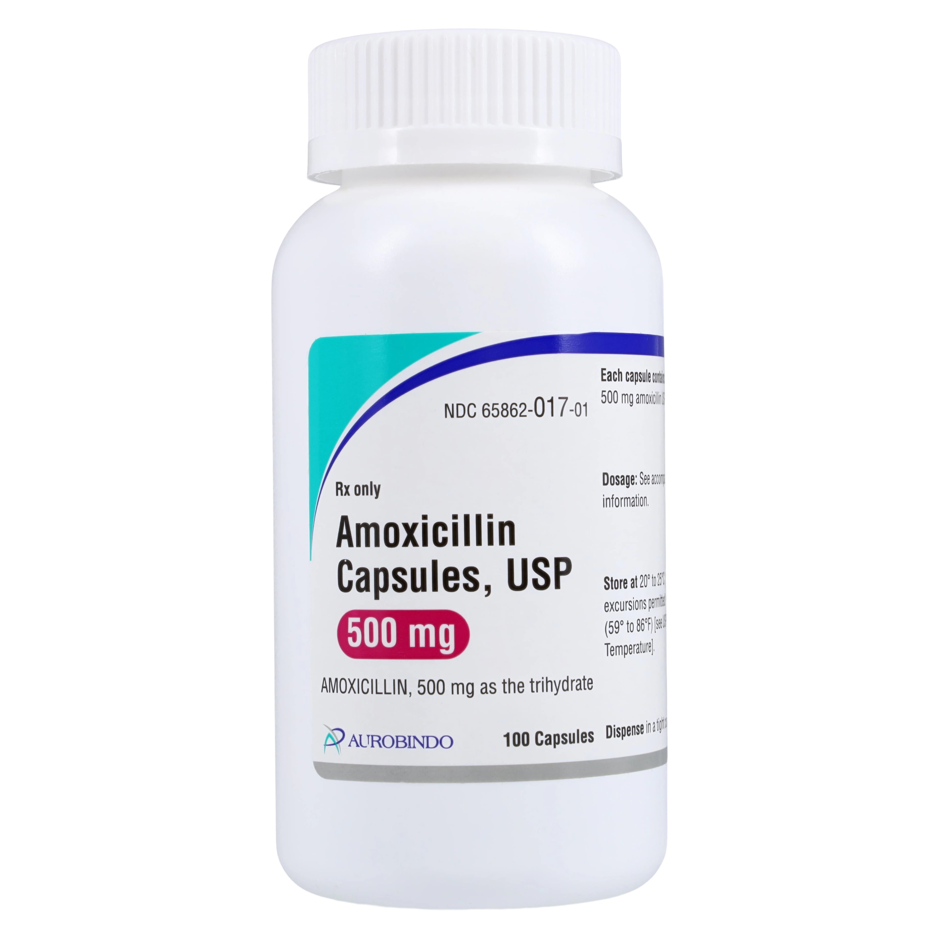 Amoxicillin Capsules, 500mg, 100/Bottle