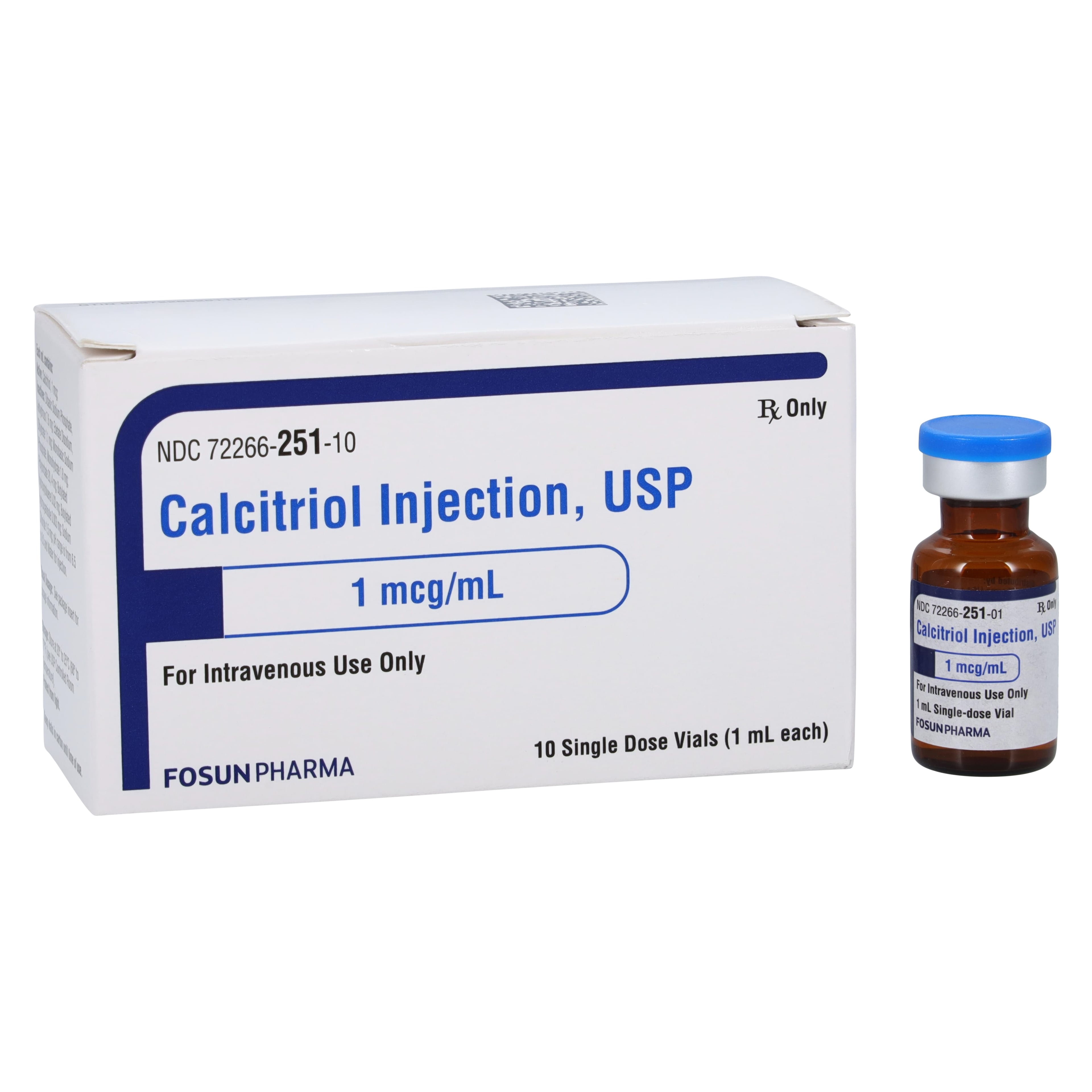 Calcitriol Injection 1 MCG/mL Ampule 1mL, 10/Package, 01KT0J07DF7WV0FPRBZ7DFK9HD