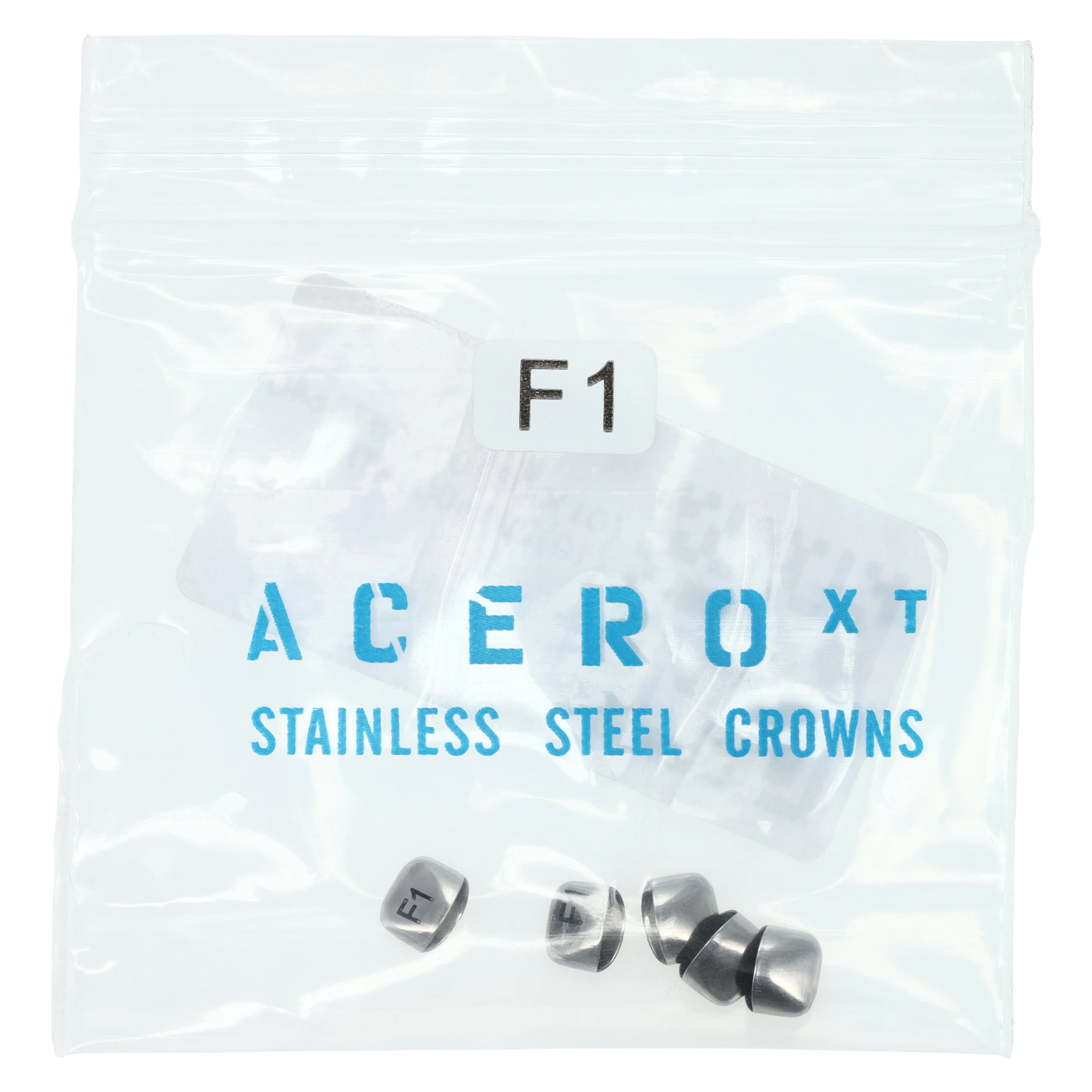Acero XT Stainless Steel Primary Anterior Crown, Upper Left Central, Size 1, 5/Pack (XT F1)