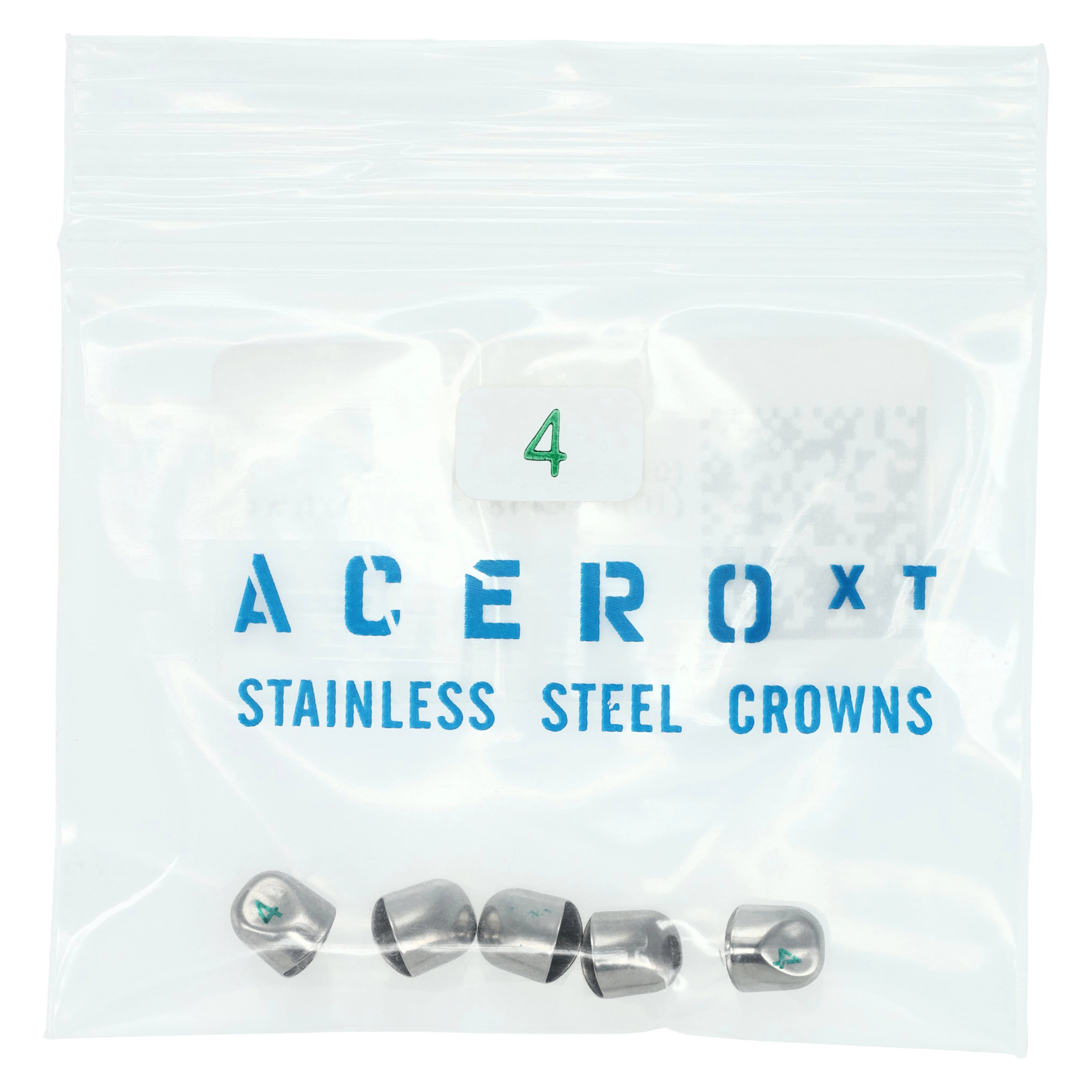 Acero XT Stainless Steel Primary Anterior Crown, Lower Canine, Size 4, 5/Pack (XT LOW4)