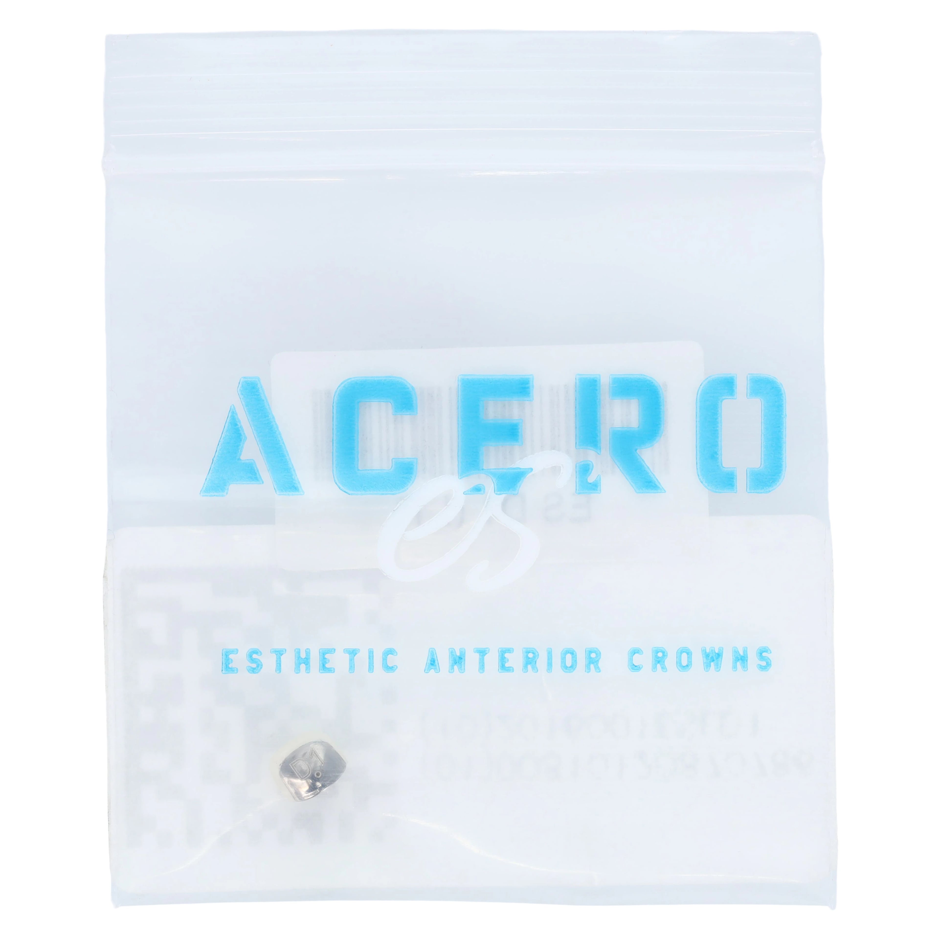 Acero Crowns ES Light White Anterior Crown, Upper Right Lateral, Size 1, 316L Stainless Steel, 1/Bag