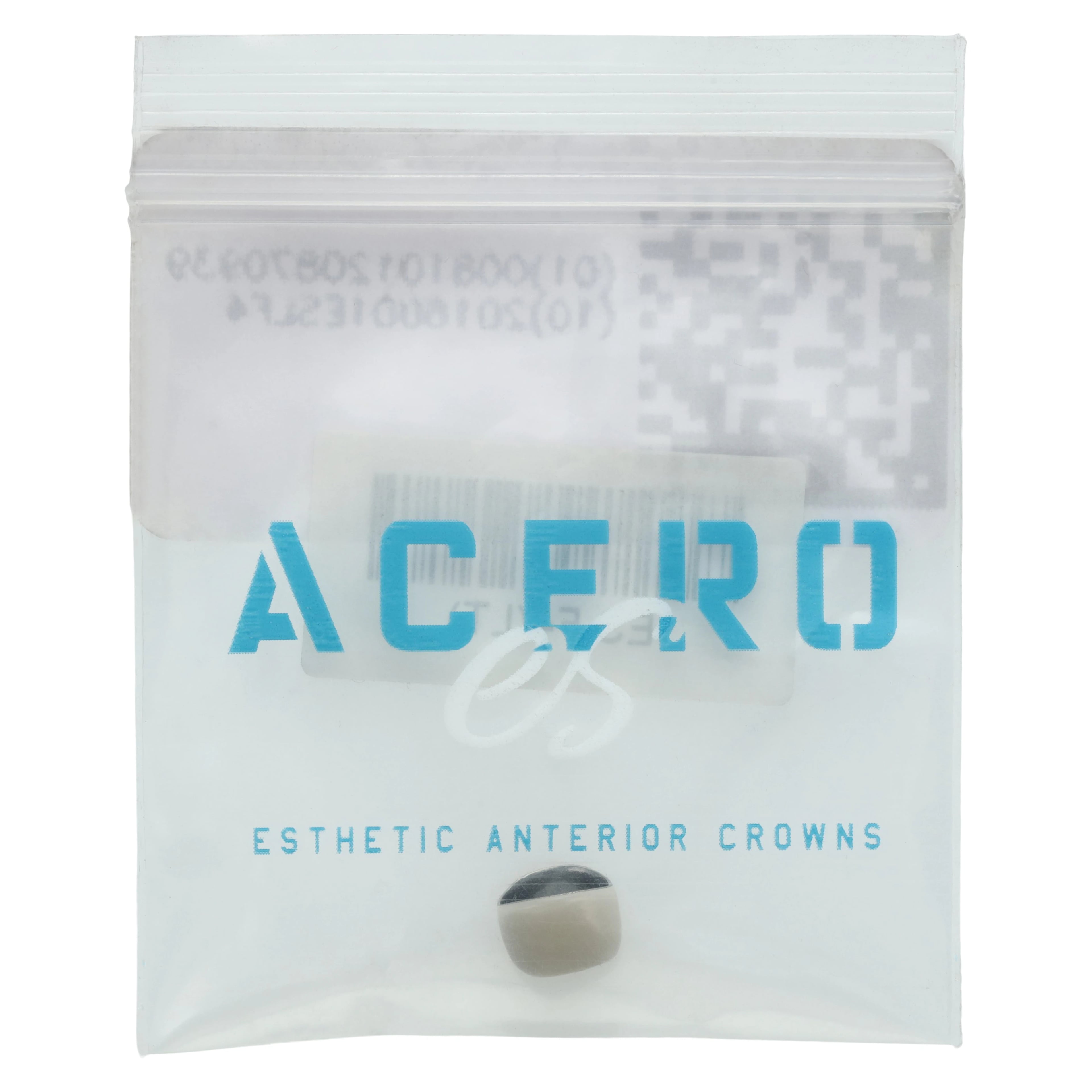 Acero Crowns ES Light White Anterior Crown, Upper Left Central, Size 4, 316L Stainless Steel, 1/Bag