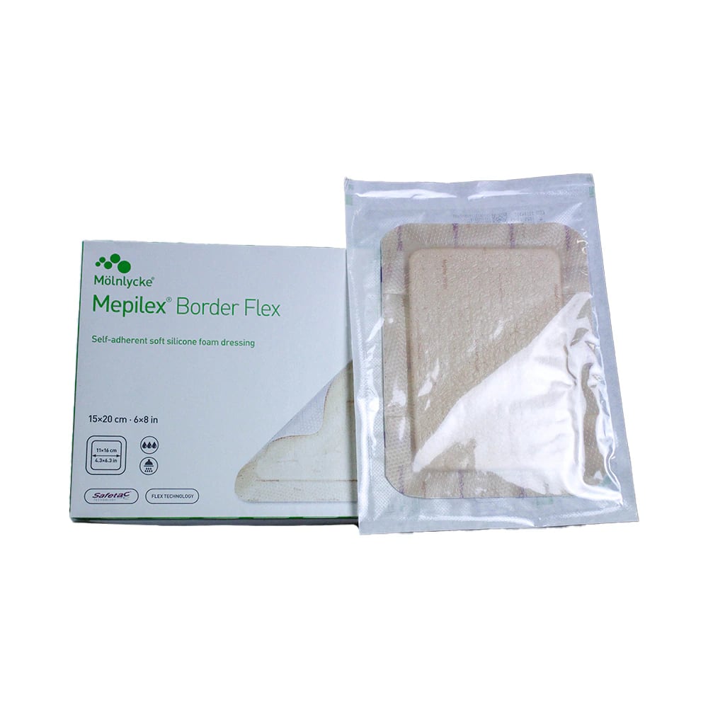 Mepilex Border Flex Foam Wound Care Dressing, 6x8"