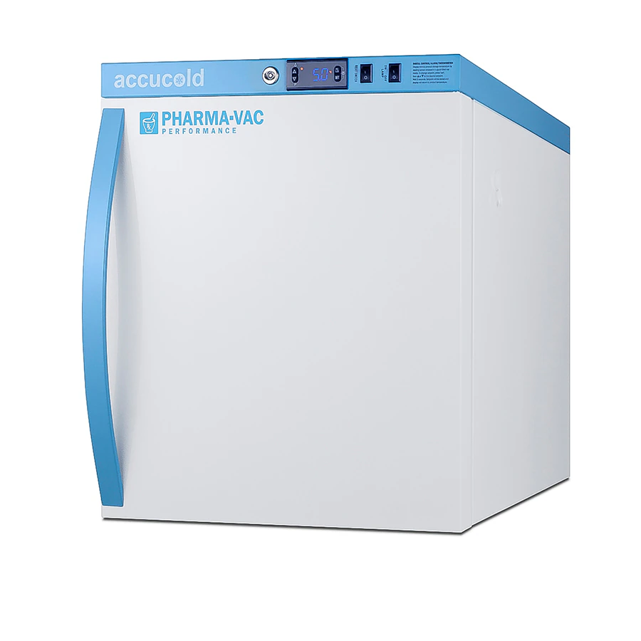 Accucold Performance Series Vaccine Refrigerator, 1.94 Cu Ft, Solid Door, Right Hinge/Reversible, +2 to 8°C, Auto Defrost, Fridge Vac Compact Solid