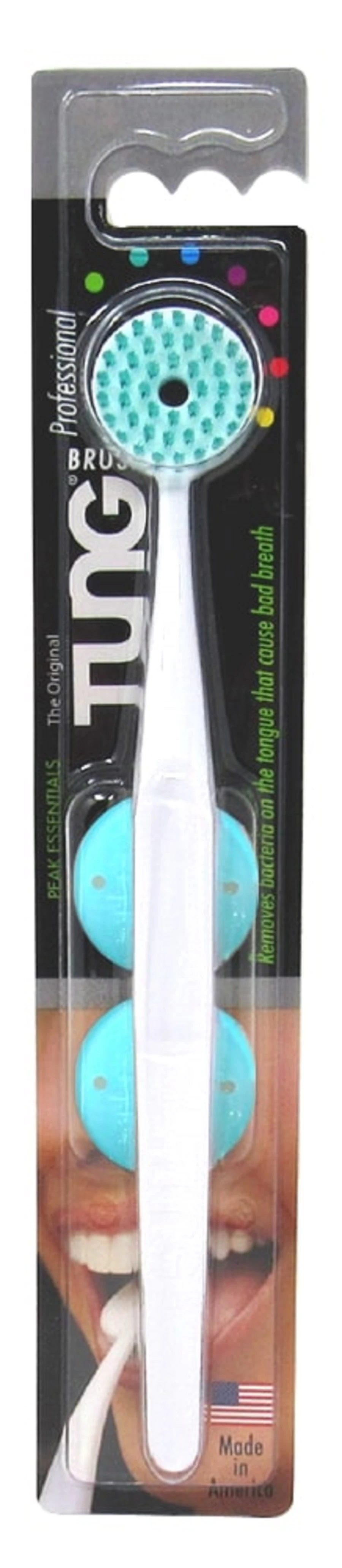 TUNG Brush Original with Travel Cap Tongue Cleaner, Adult, Assorted Colors, 24/Case