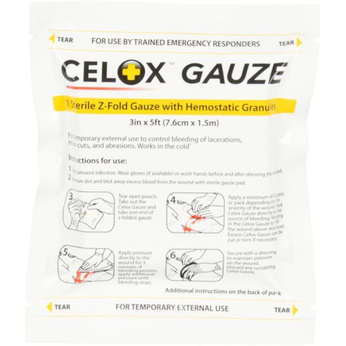 Celox Hemostatic Dressing Z-Fold, Chitosan Gauze