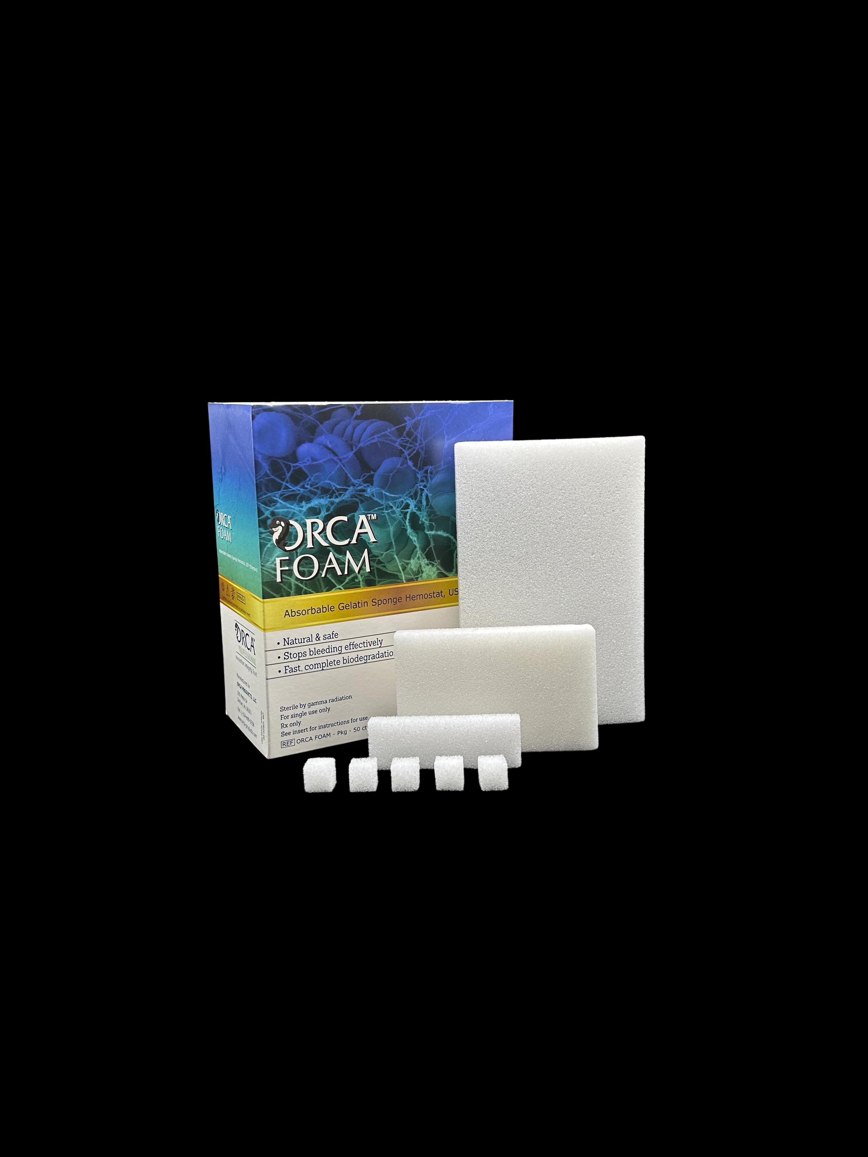 ORCA Foam Absorbable Gelatin Sponge Hemostat, Size 100, 125 x 80 x 10 mm, 2/Box, OF-100