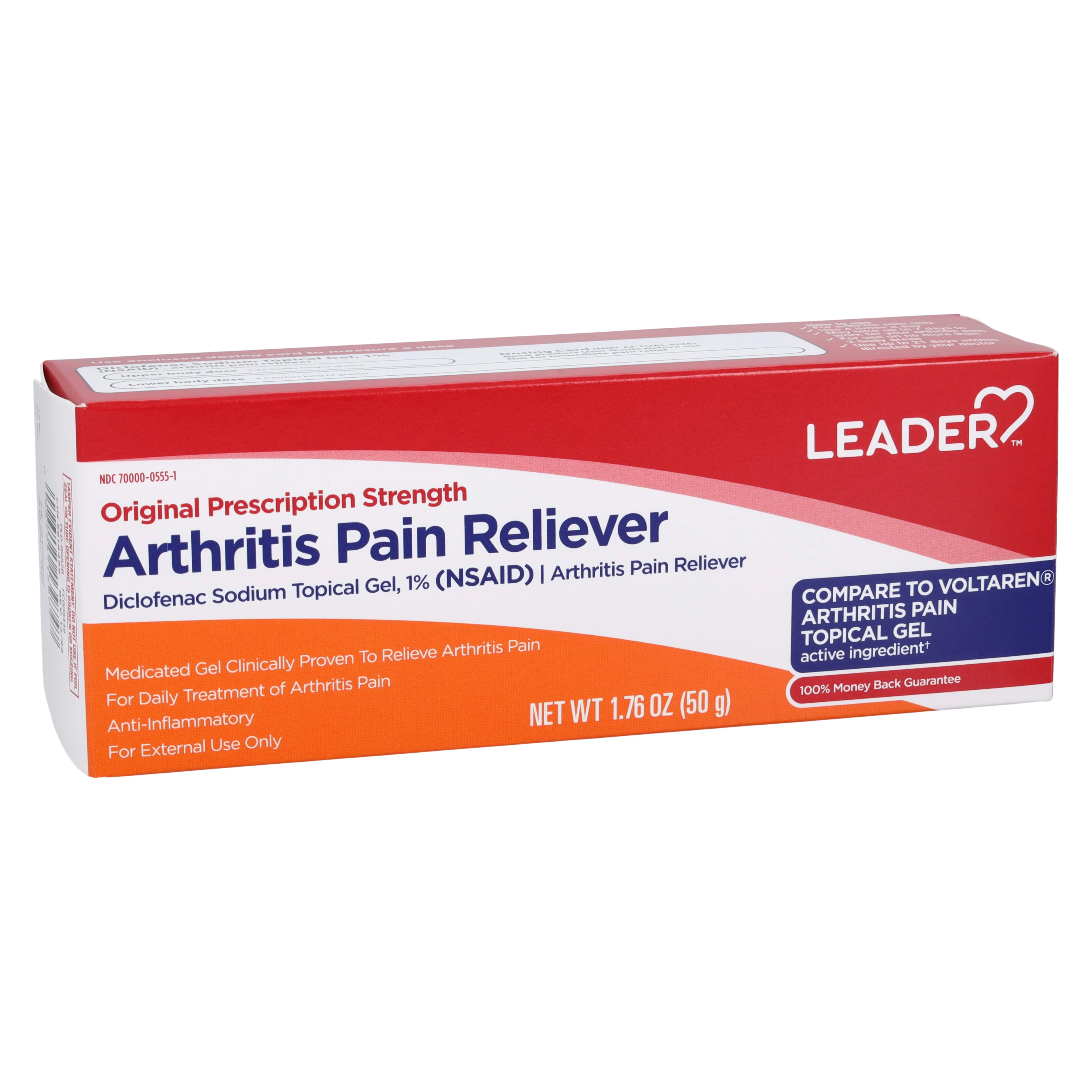 LDR Arthritis Pain Relief Topical Gel, 1% Menthol, 50g Tube