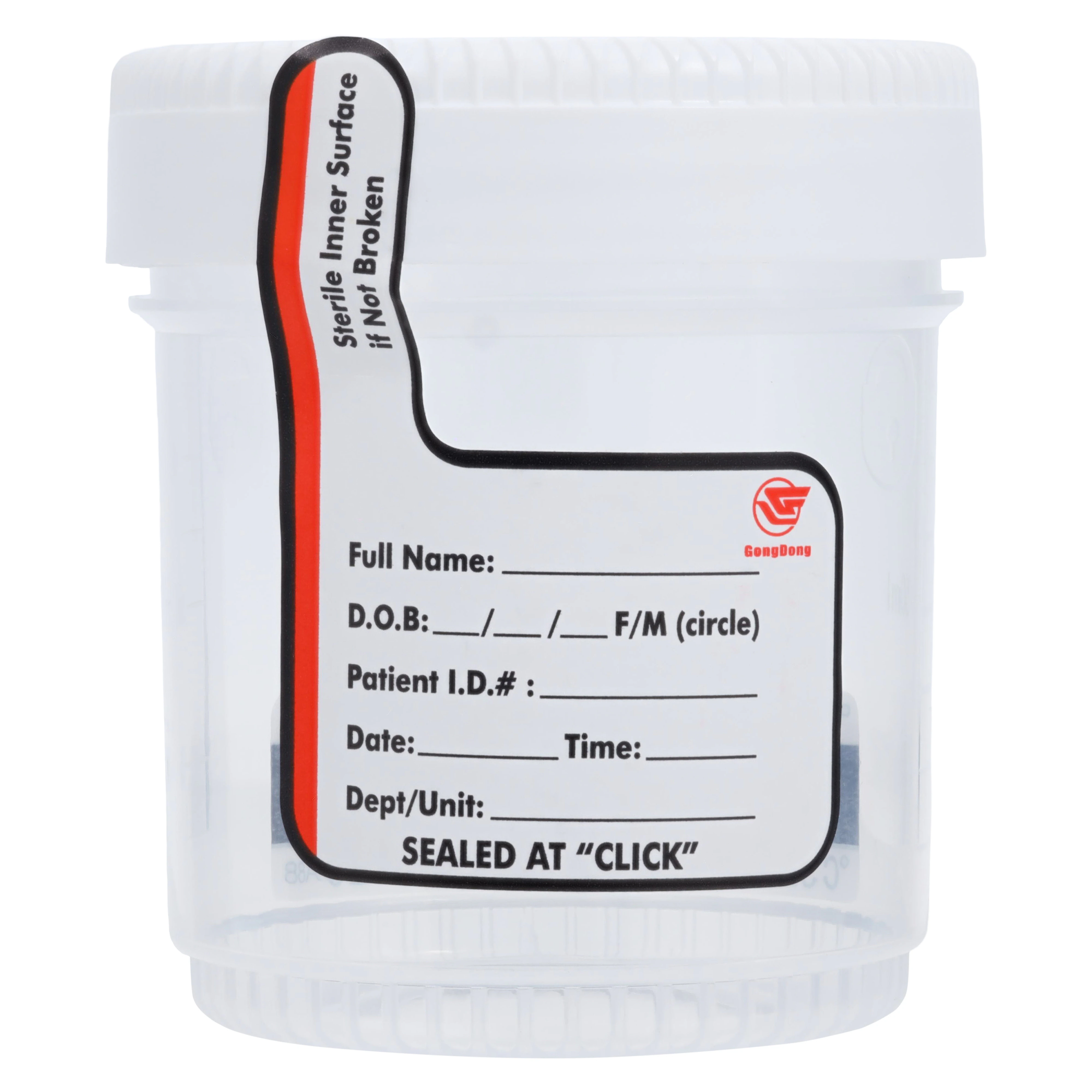 Abbott Specimen Collection Cup, 90mL, with Temperature Strip, Sterile, Twist Cap, 25/Bag