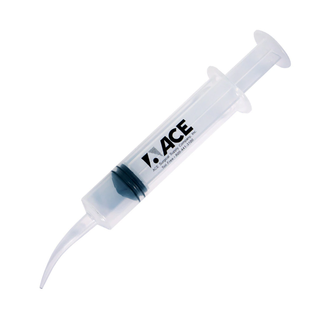 Ace Surgical Irrigation Syringe with Curved Tip, 12cc, No Dead Space, Non-Sterile, Disposable, 50/Box