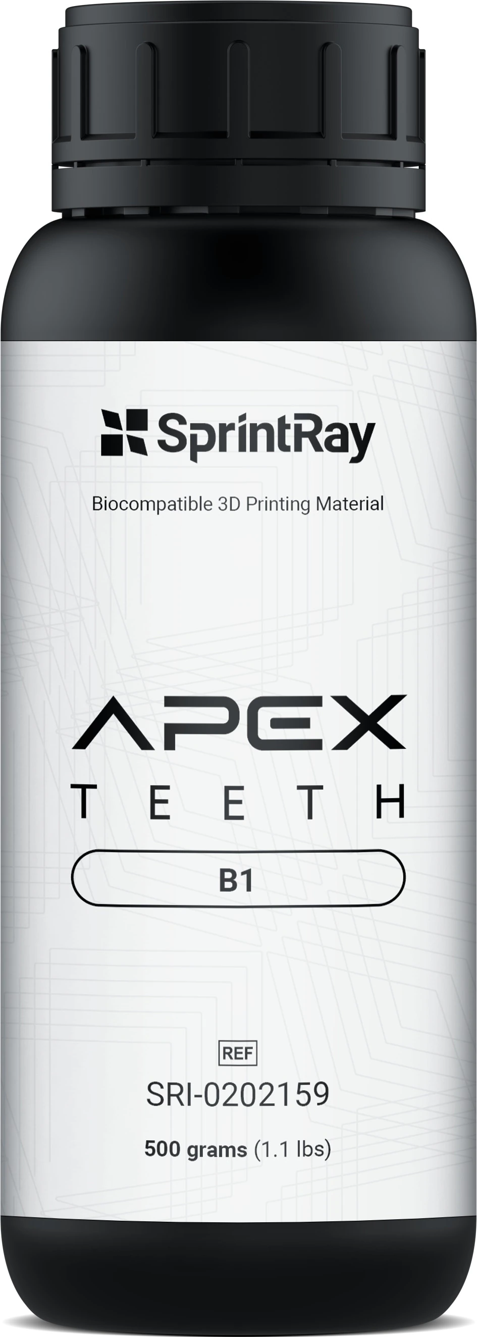 SprintRay APEX Teeth 3D Printing Resin, Shade B1, 500g Bottle
