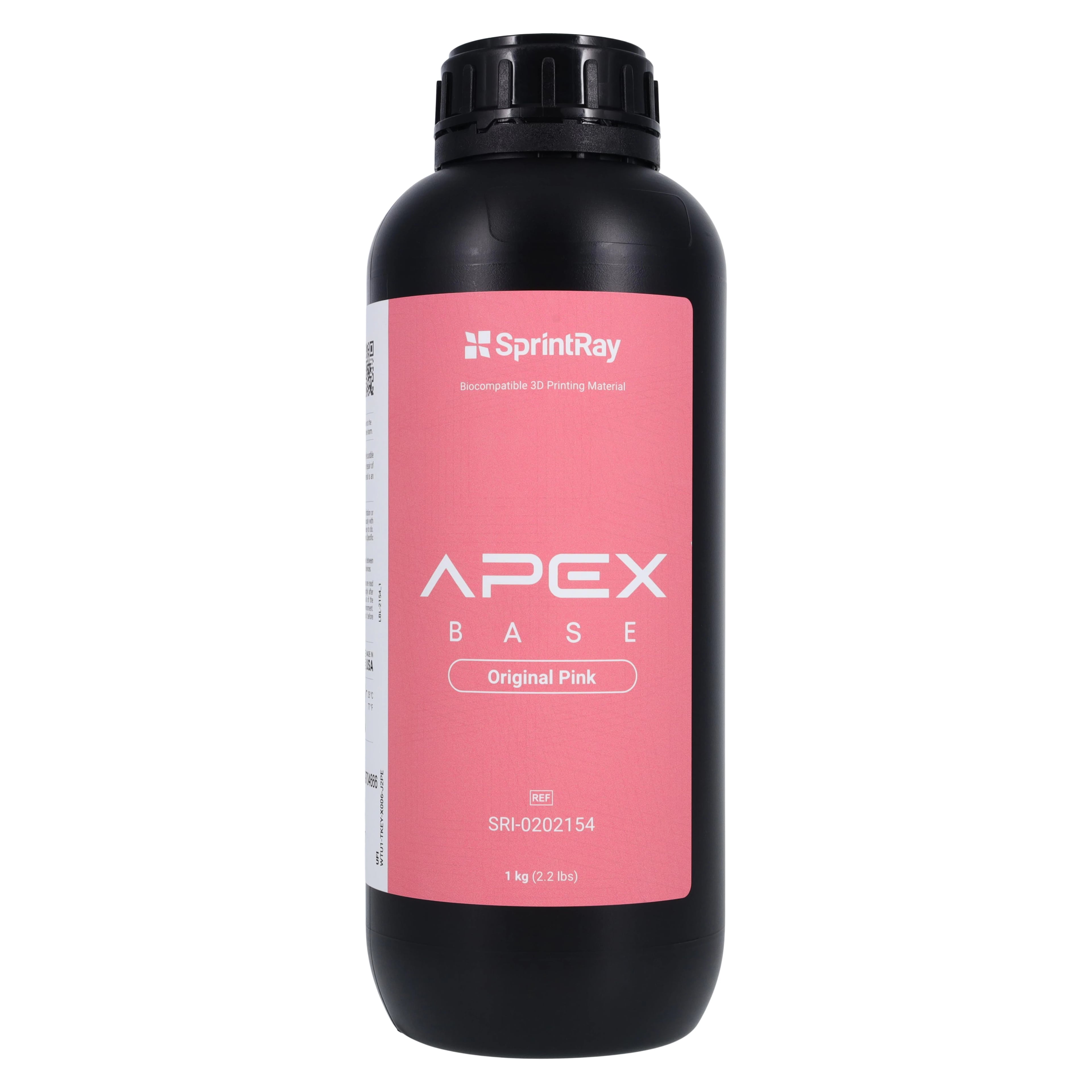 SprintRay APEX Base 3D Printing Denture Base Resin, Original Pink, 1 kg Bottle