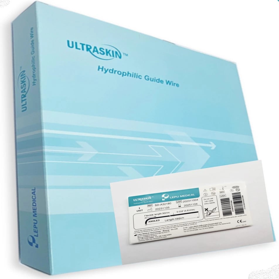 Ultraskin Hydrophilic Guidewire, Angled Tip, Standard