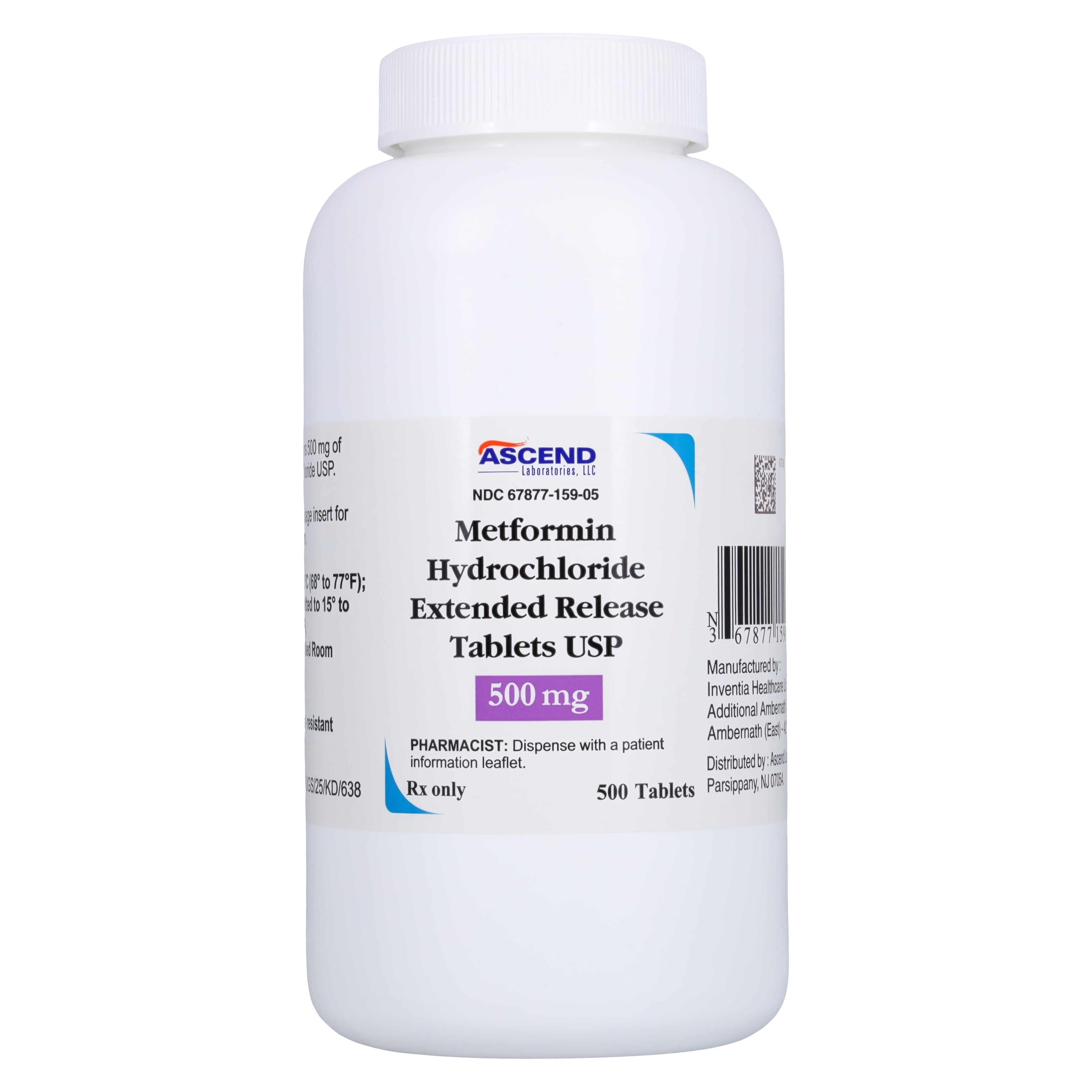Metformin HCl ER Tablets 500mg, 500/Bottle, 01KT0J092SXYXEAR9W42J02QT5